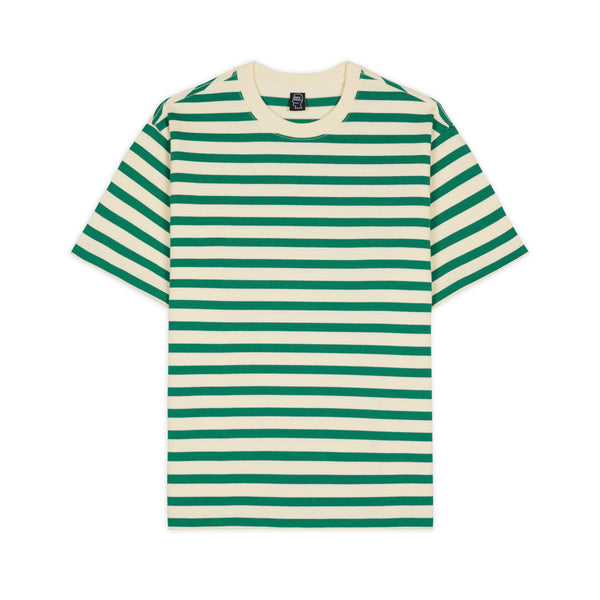 Brain Dead - Men
s Organic Striped T-Shirt - (Light Green)