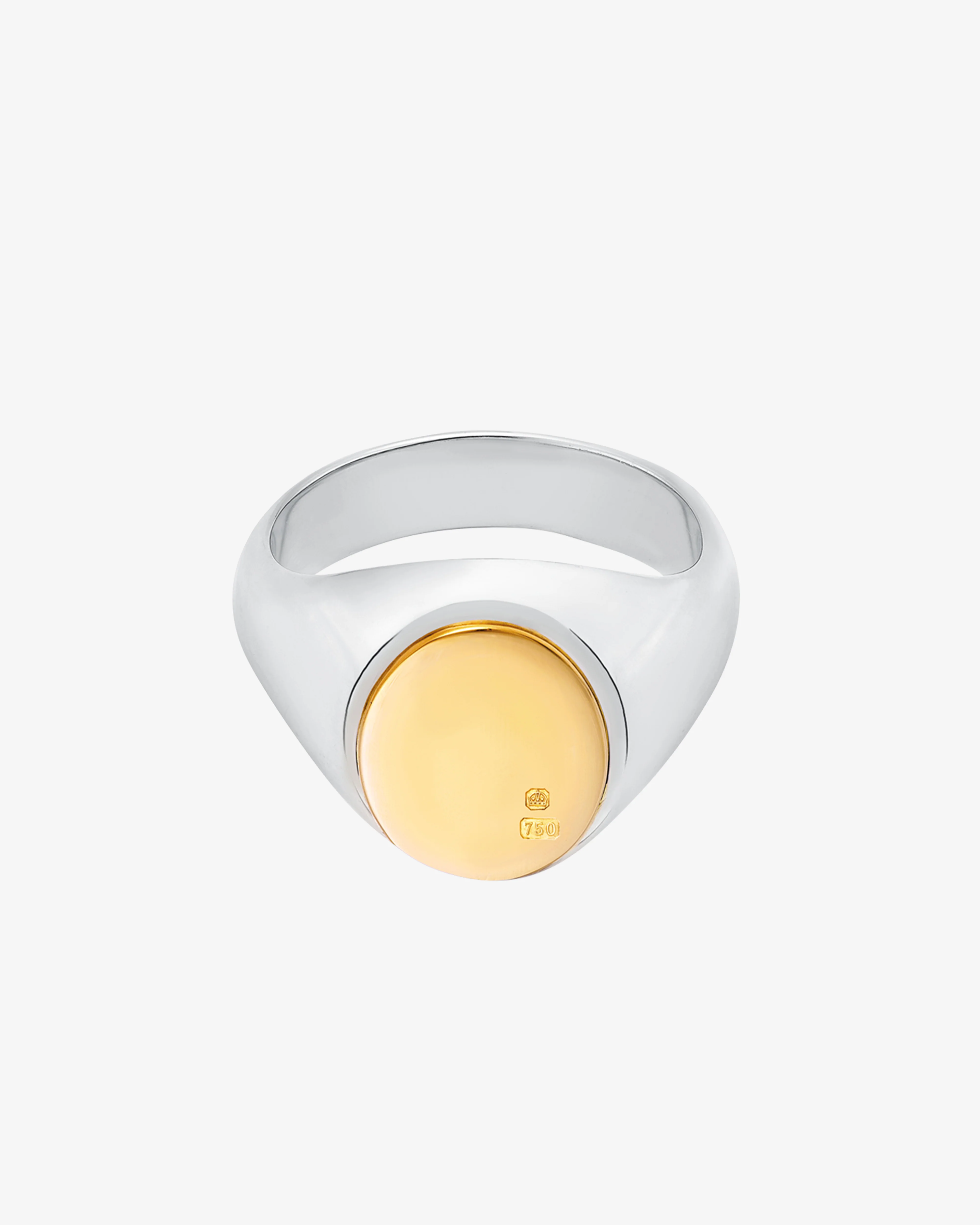 Bunney - Men's Oval Signet Ring - (Silver/Yellow Gold)