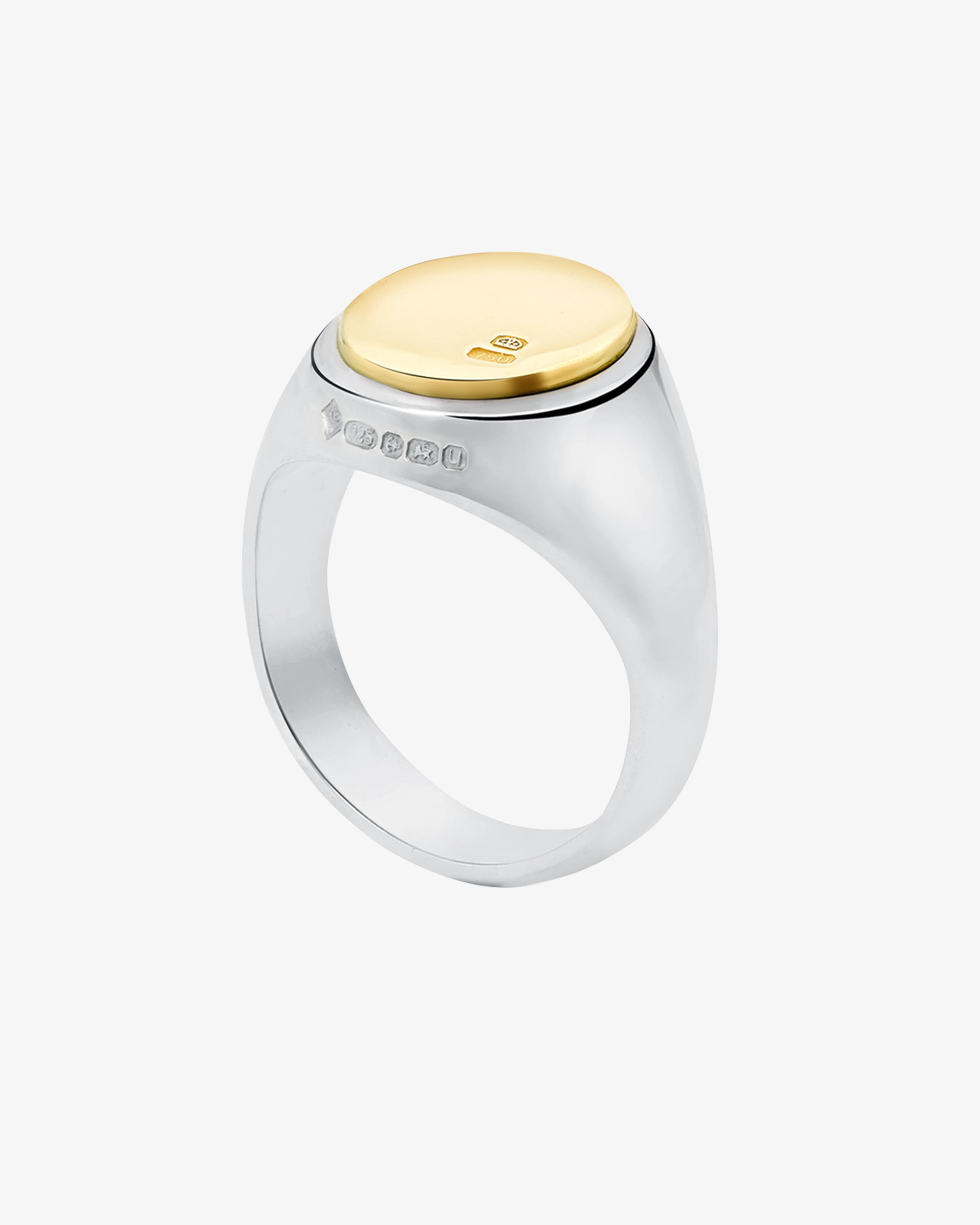 Bunney - Men's Oval Signet Ring - (Silver/Yellow Gold)