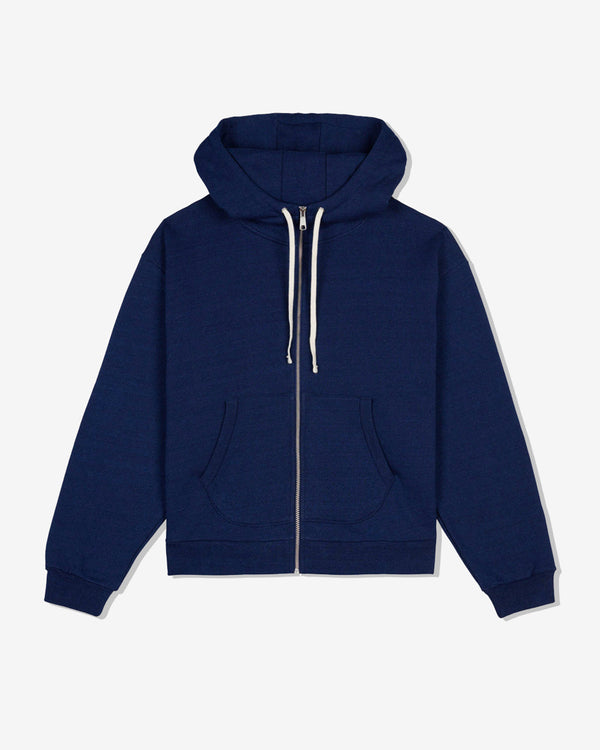 Brain Dead - Men
s Padded Elbow Zip-Up Hoodie - (Indigo)