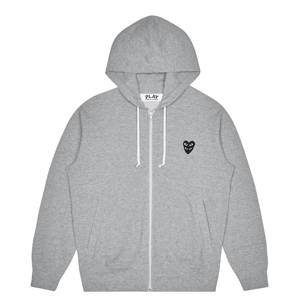 Play Comme des Garçons - Double Black Emblem Hoodie - (Grey)