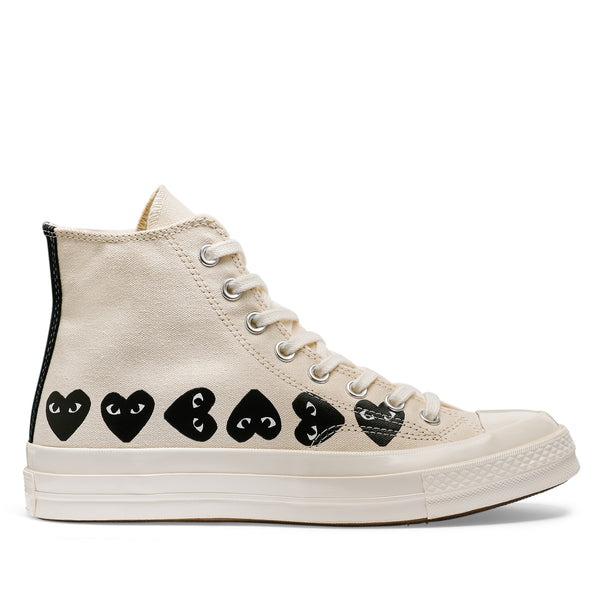 Play Converse - Multi Black Heart Chuck Taylor All Star 
70 High Sneakers - (Beige)