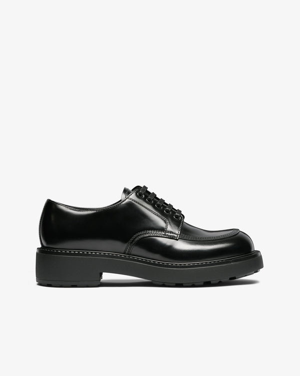 Prada - Men
s Brushed Leather Derby Shoes - (Black)