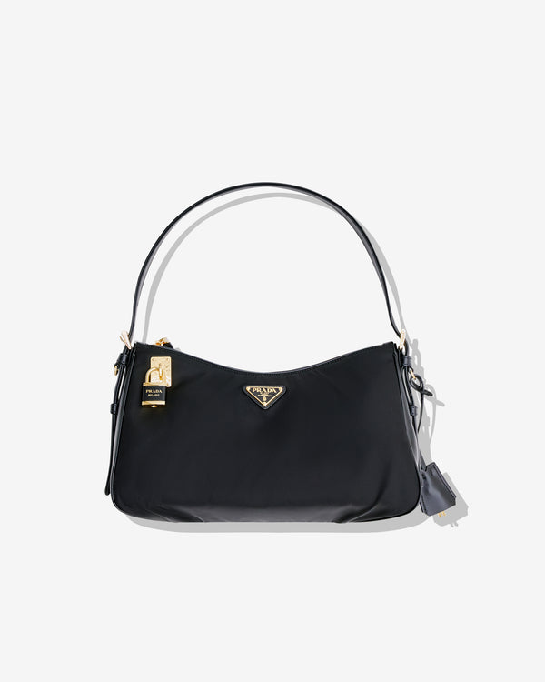 Prada - Women
s Aimée Large Re-Nylon and Leather Shoulder Bag - (Black)