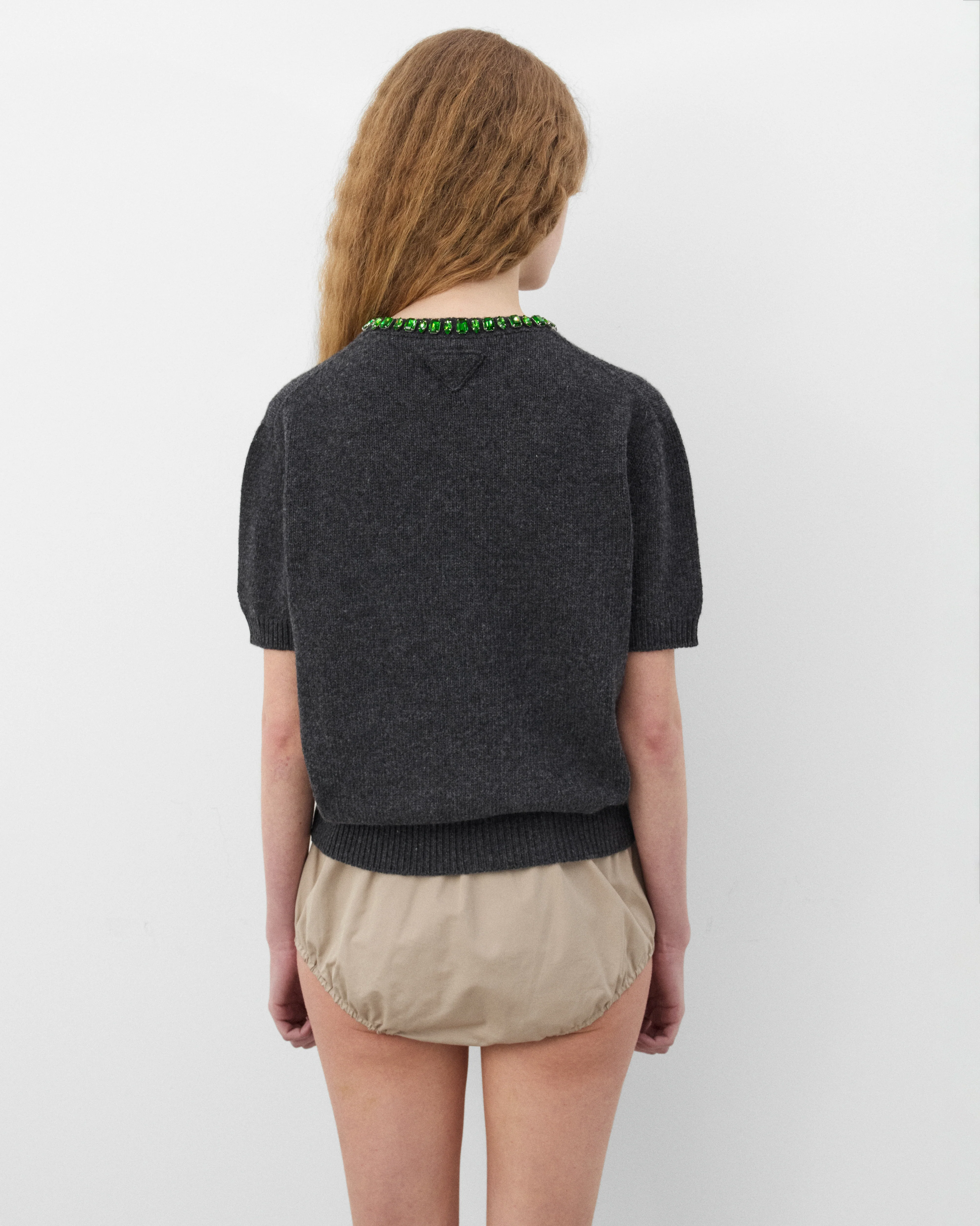 Prada - Women's Embroidered Pullover - (Anthracite Grey)
