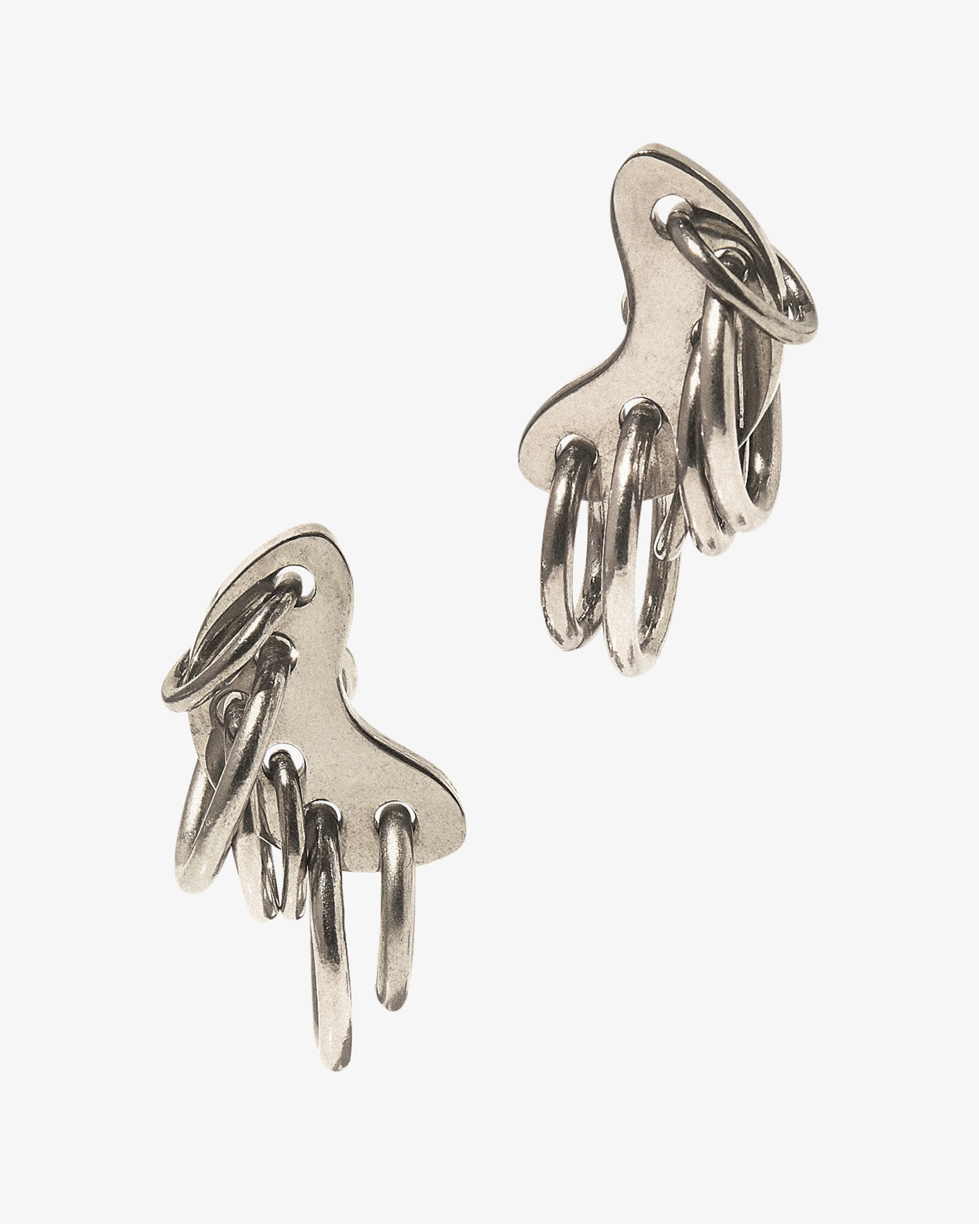 Panconesi - Pierced Armor Earrings - (Silver)