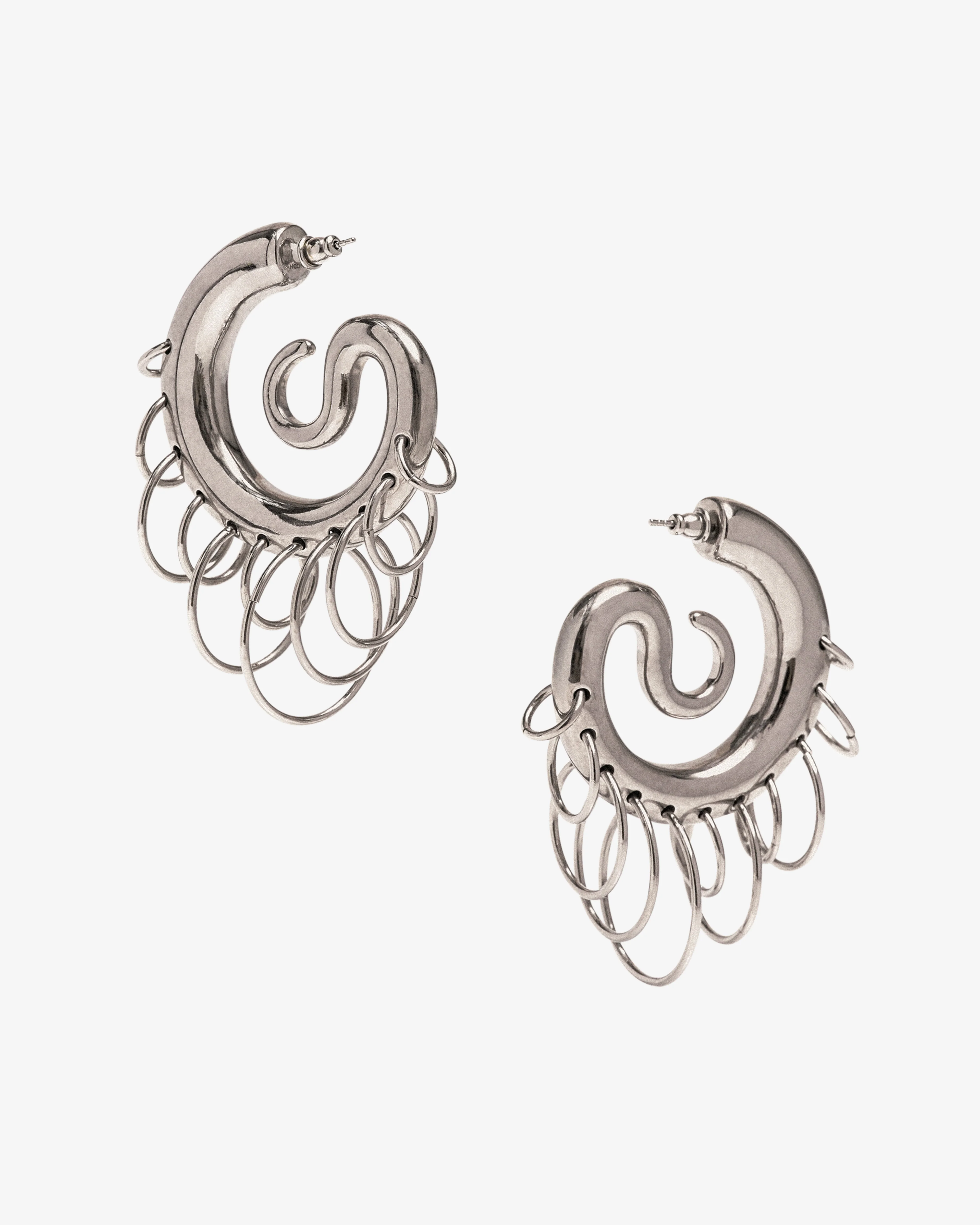 Panconesi - Pierced Serpent Hoops Medium - (Silver)