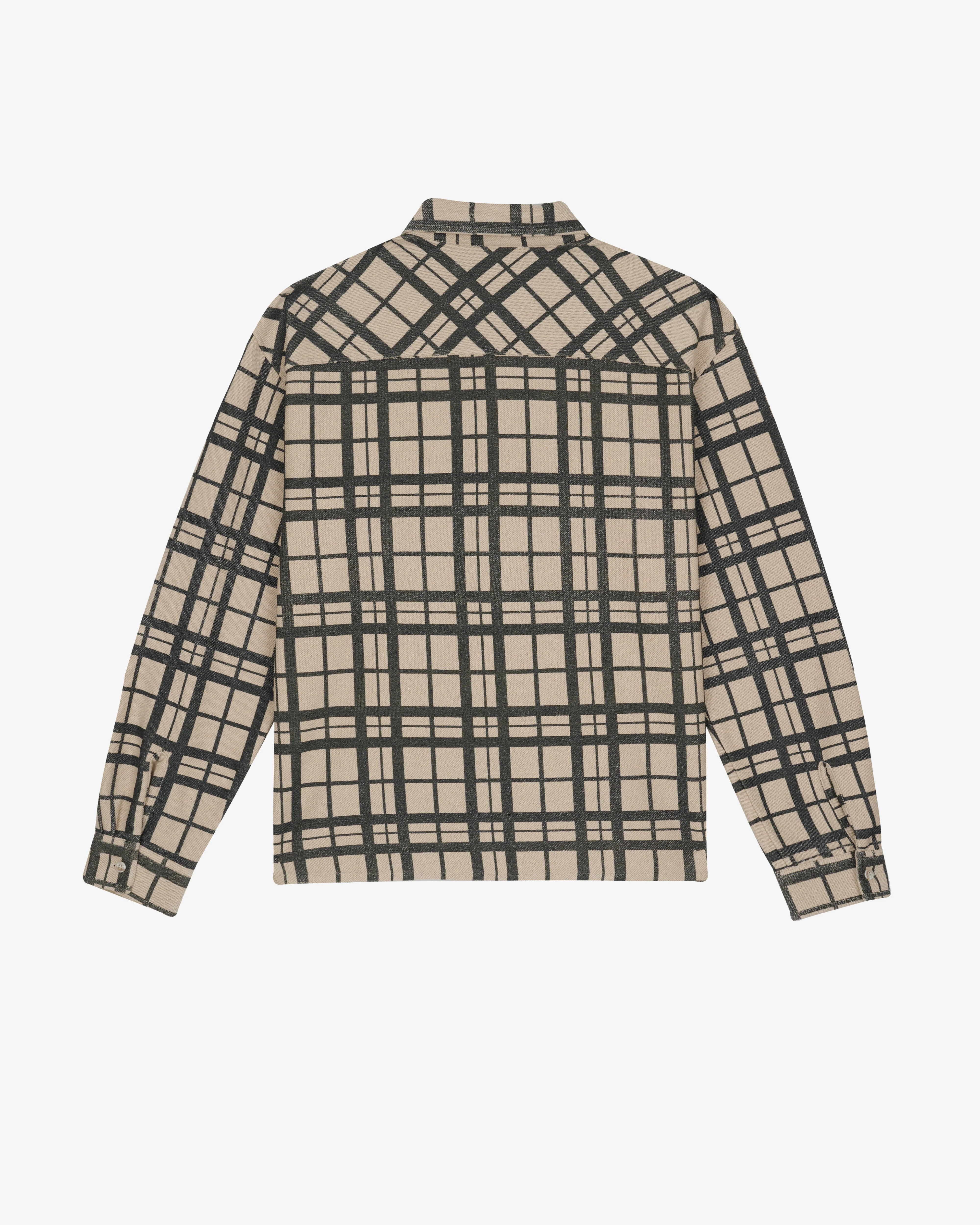 Brain Dead - Men's Plaid French Terry Button Up - (Sand)