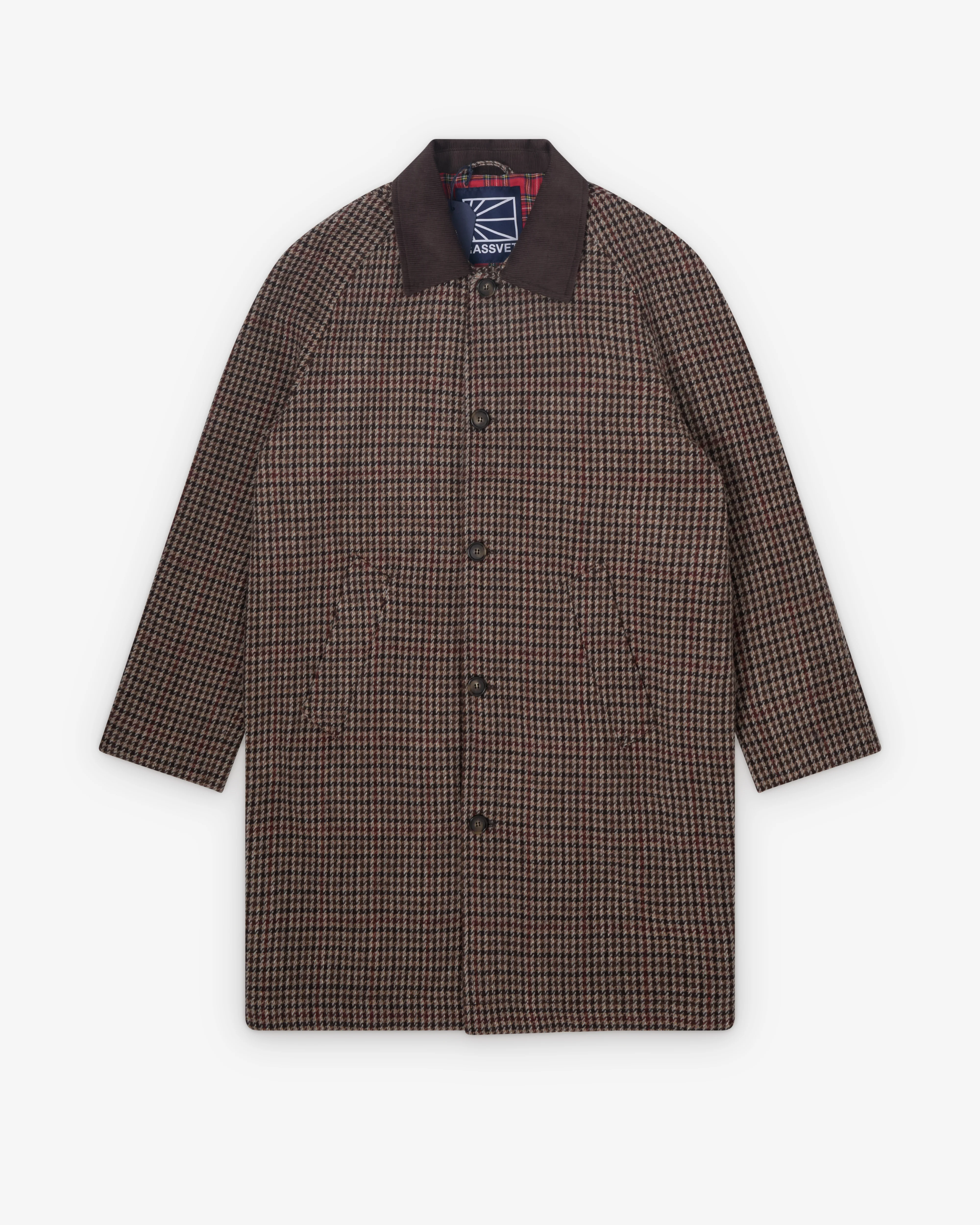Rassvet - Men's Houndstooth Wool Coat - (Brown)