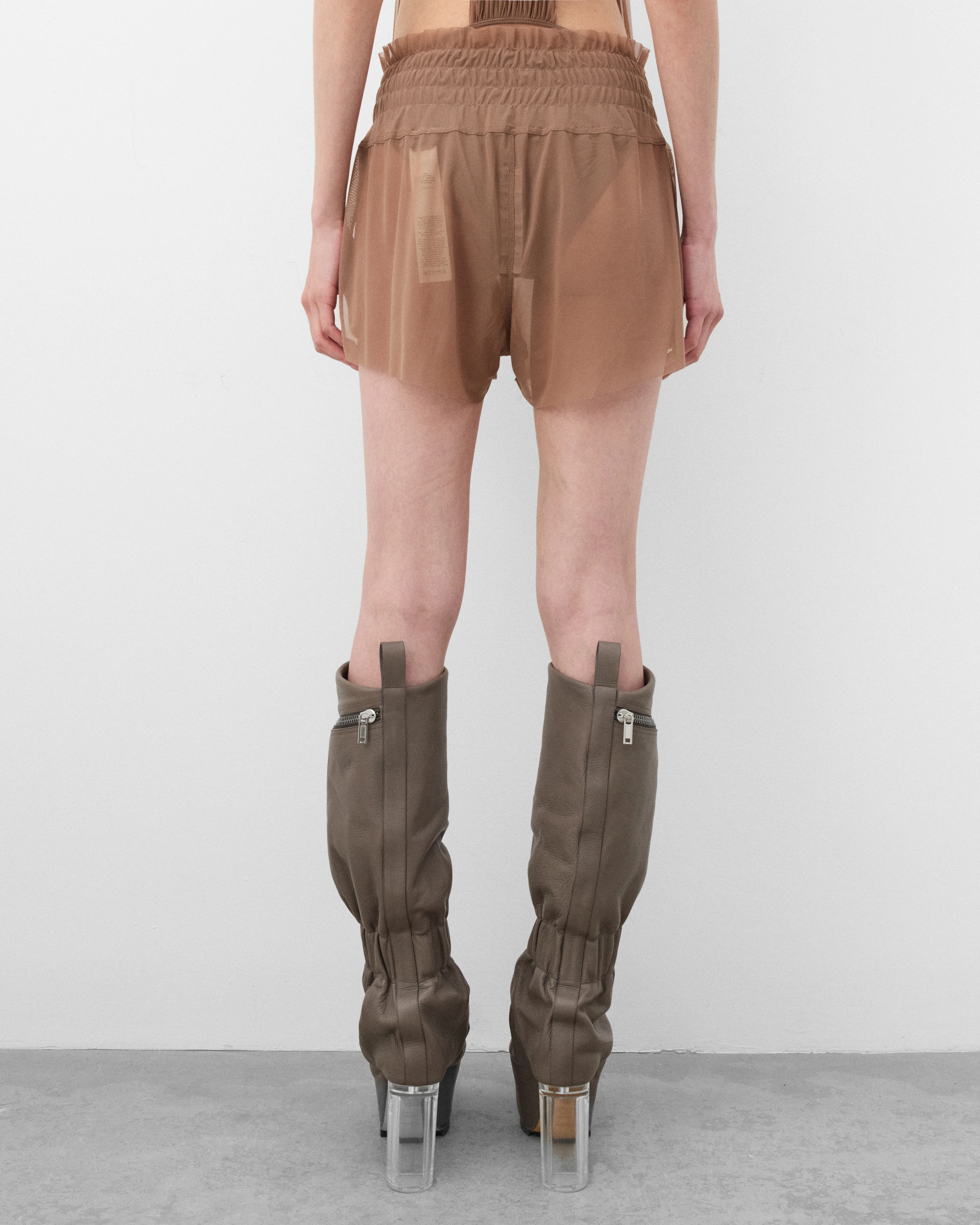 Rick Owens - Women's Highwaisted Stretch Shorts - (Dust)