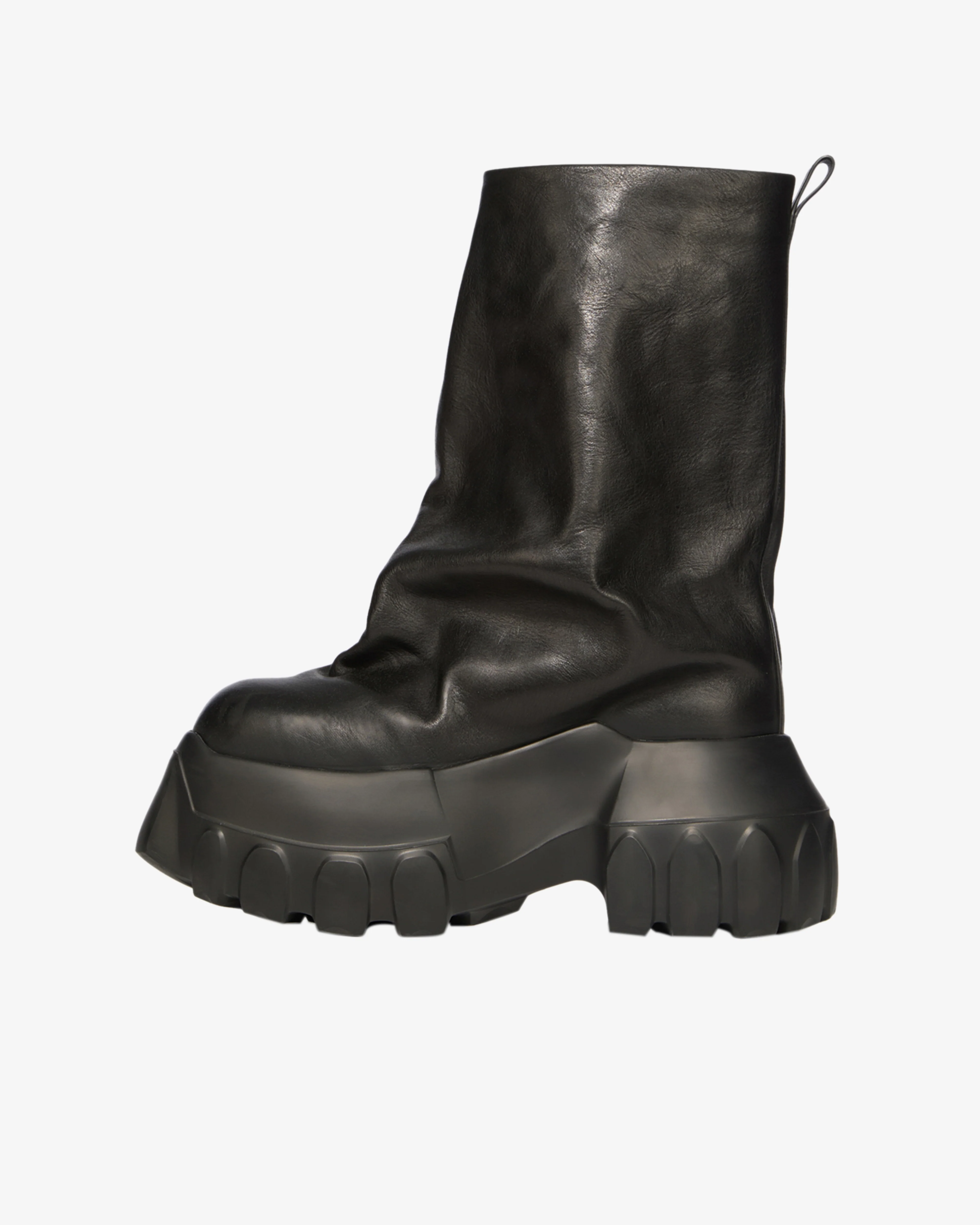 Rick Owens - Men's Flared Leather Tractor Boots - (Black)