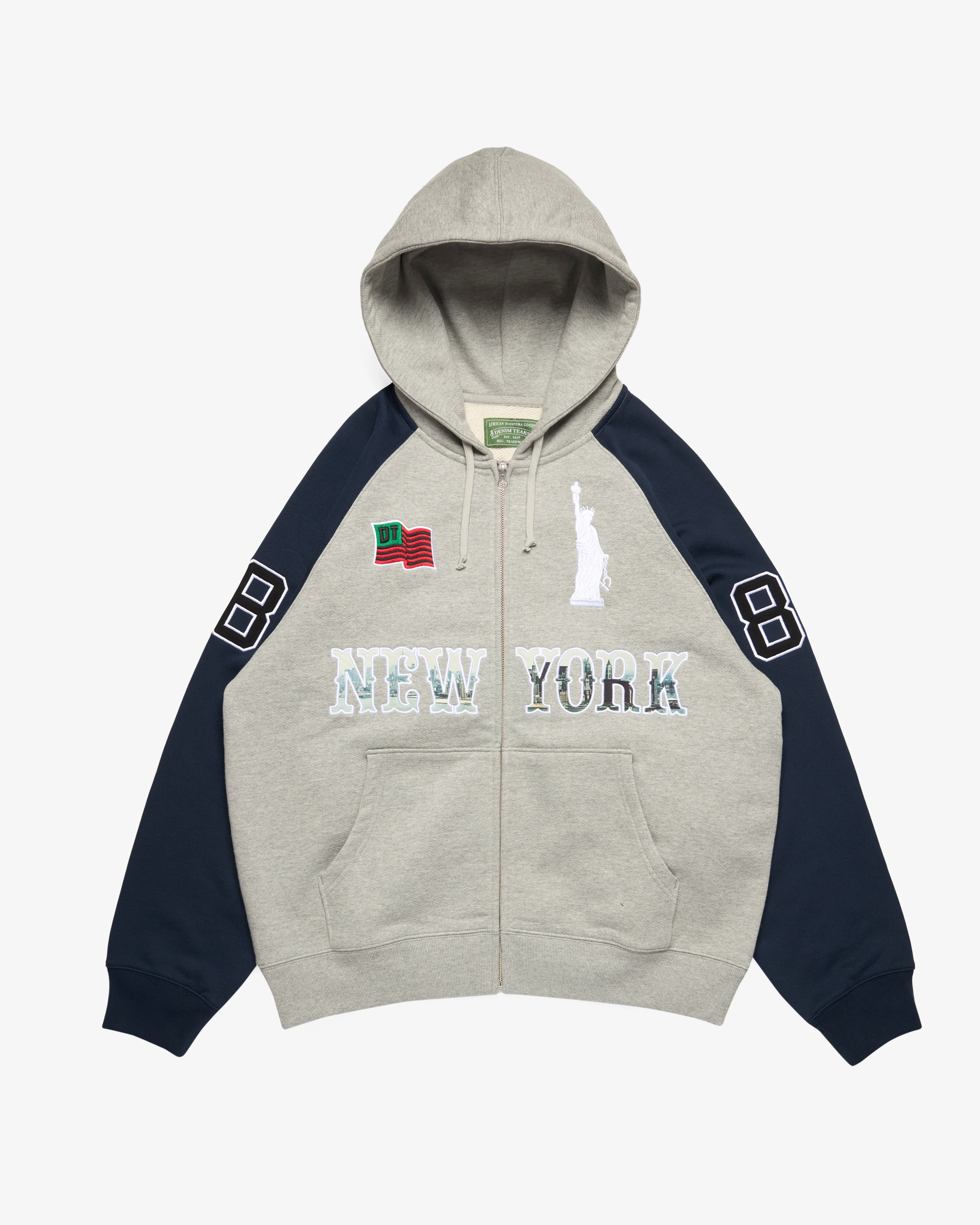 Denim Tears - Men's Rugby Zip Hoodie - (Grey/Blue)