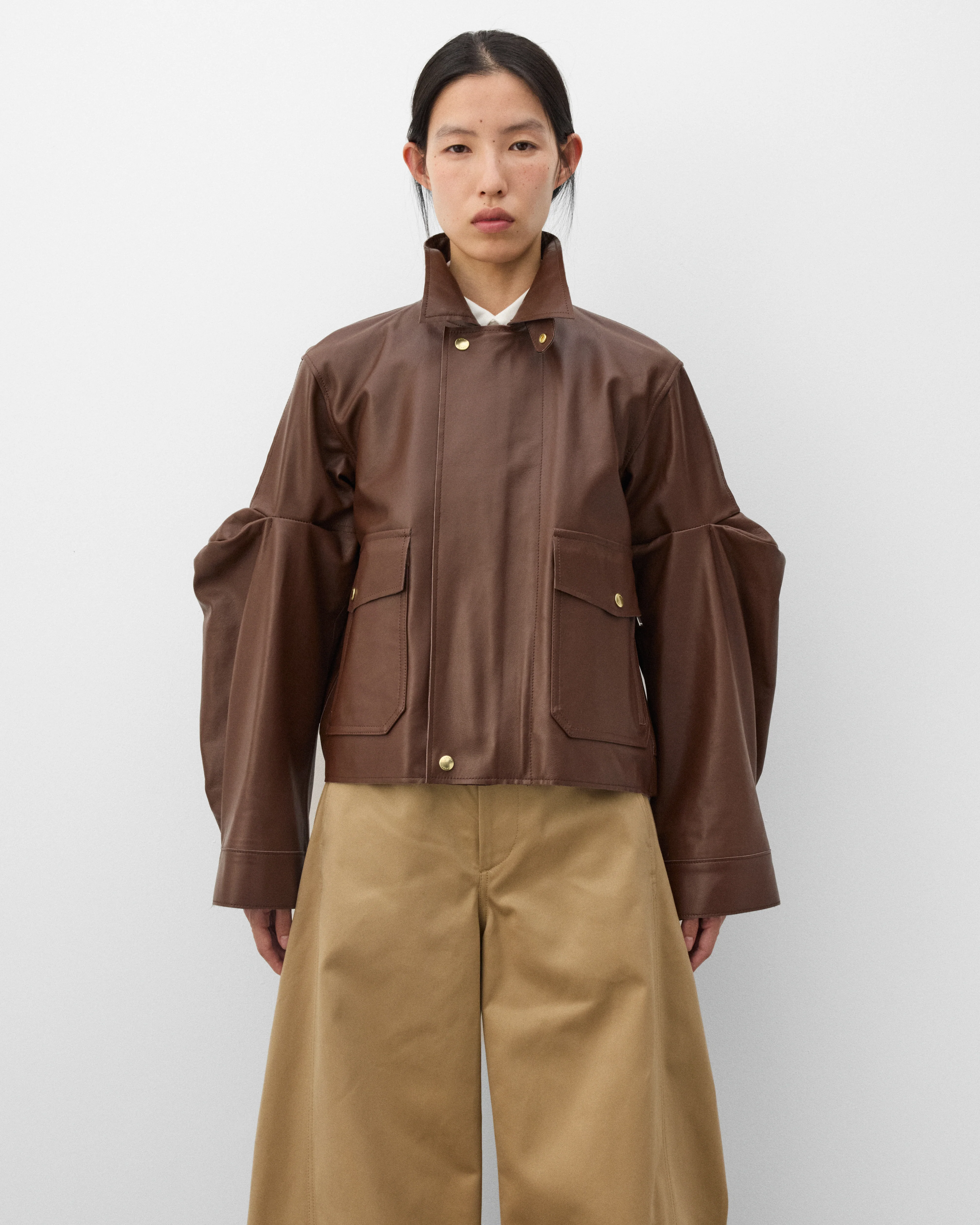 Sacai - Women's Leather Blouson - (Brown)