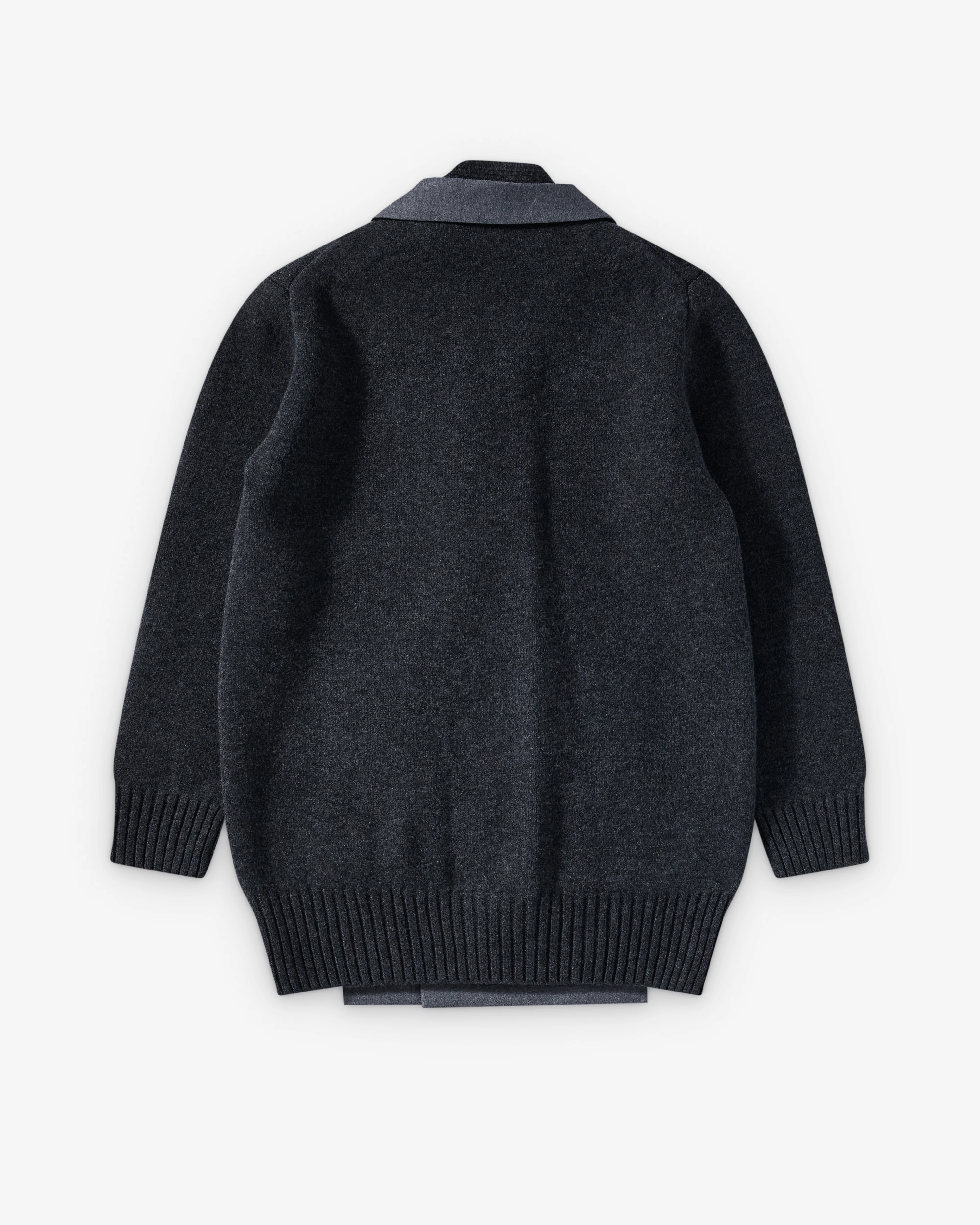 Sacai - Women's Wool Flannel X Wool Knit Cardigan - (Grey/Navy)