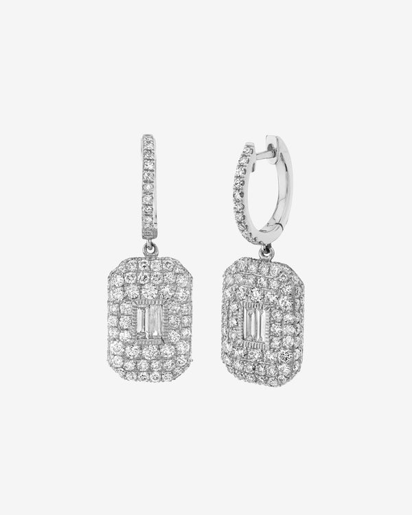 Shay - Women
s Pave Baguette Drop Earrings - (White Gold)