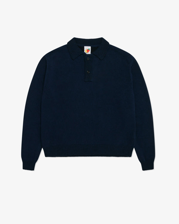 Sky High Farms - Perennial Long Sleeve Polo Knit - (Navy)