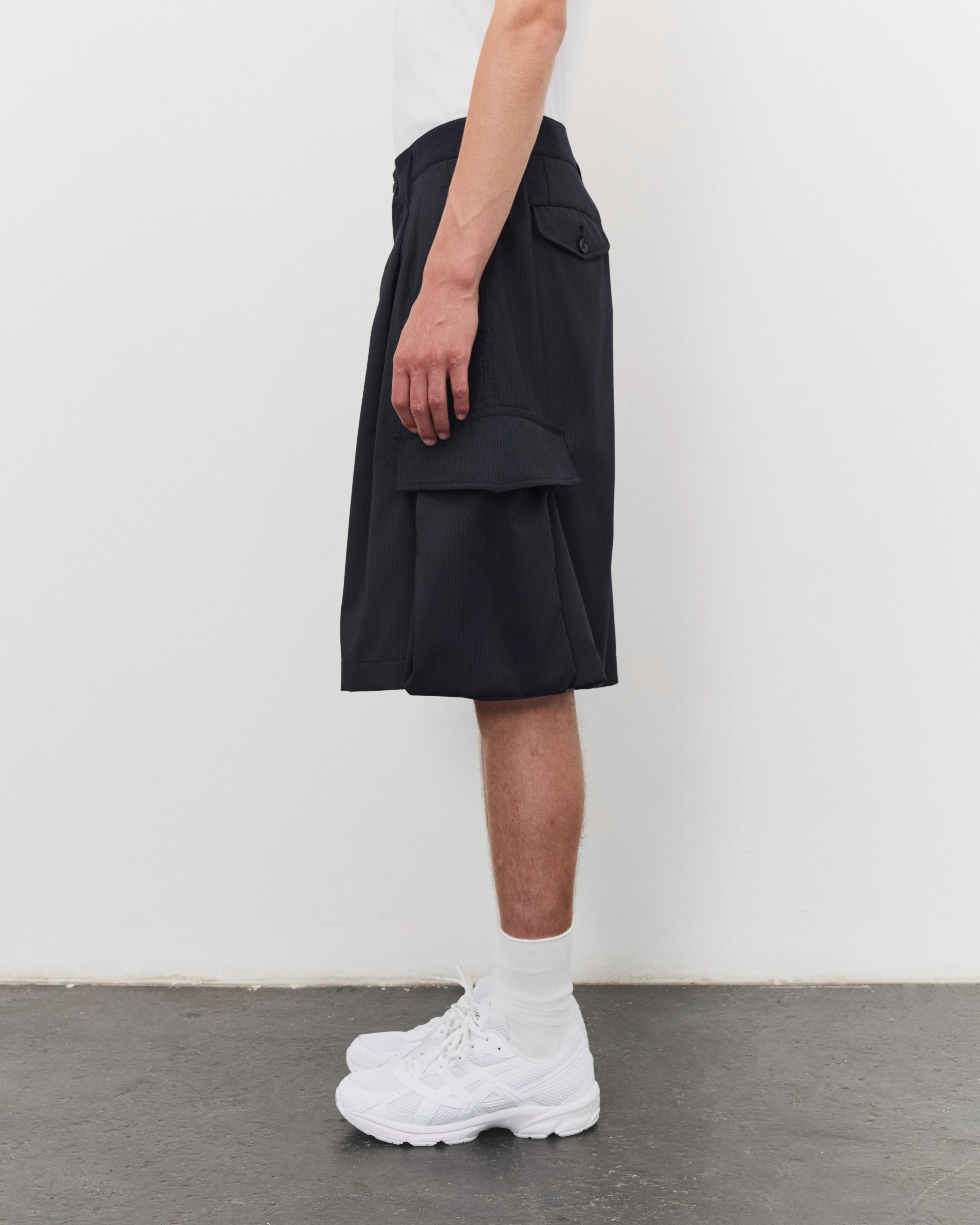 CDG Shirt - Men's Pinstripe Cargo Shorts - (Navy)