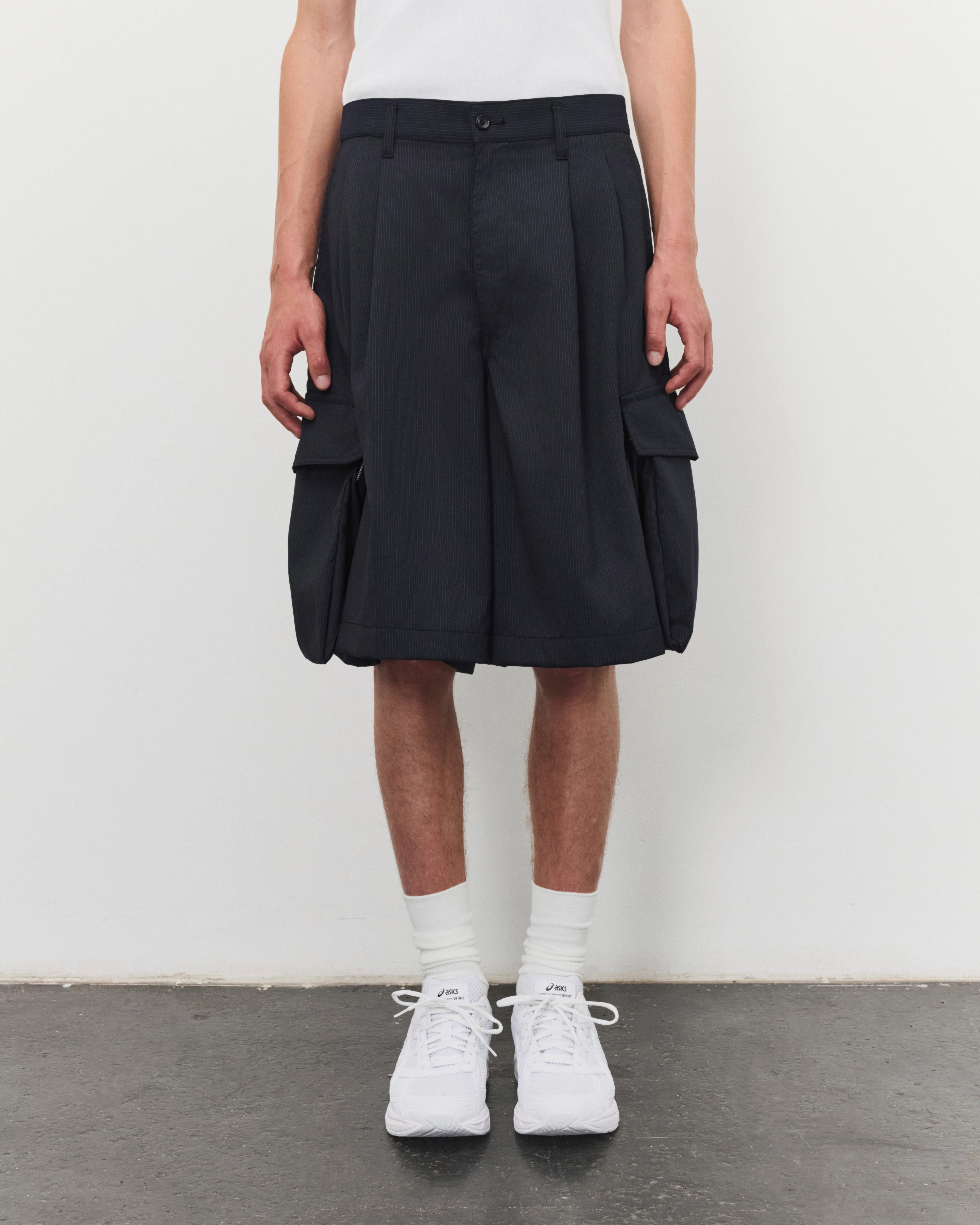 CDG Shirt - Men's Pinstripe Cargo Shorts - (Navy)