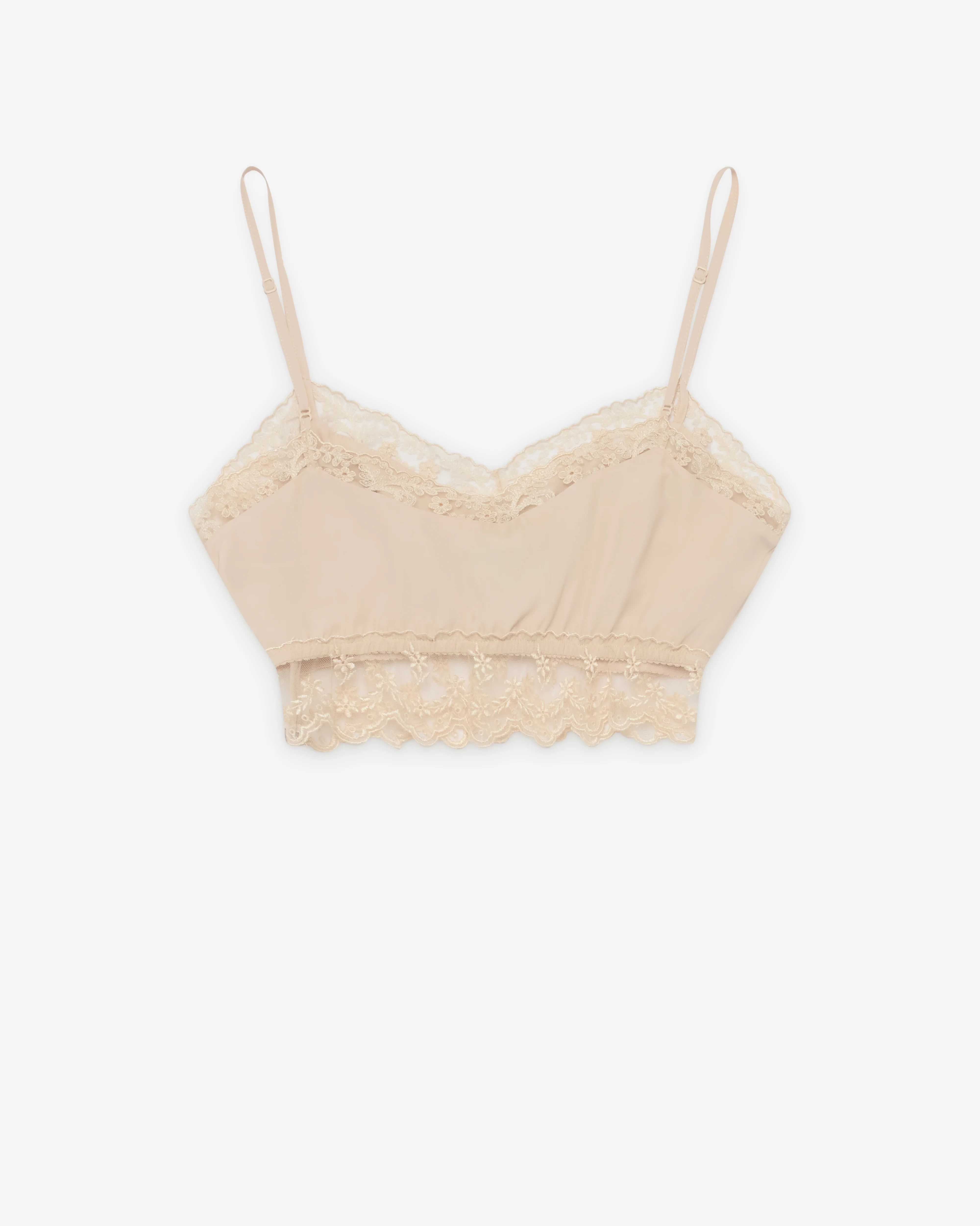 Simone Rocha - Women's Lace Trim Negligee Bralette - (Nude)