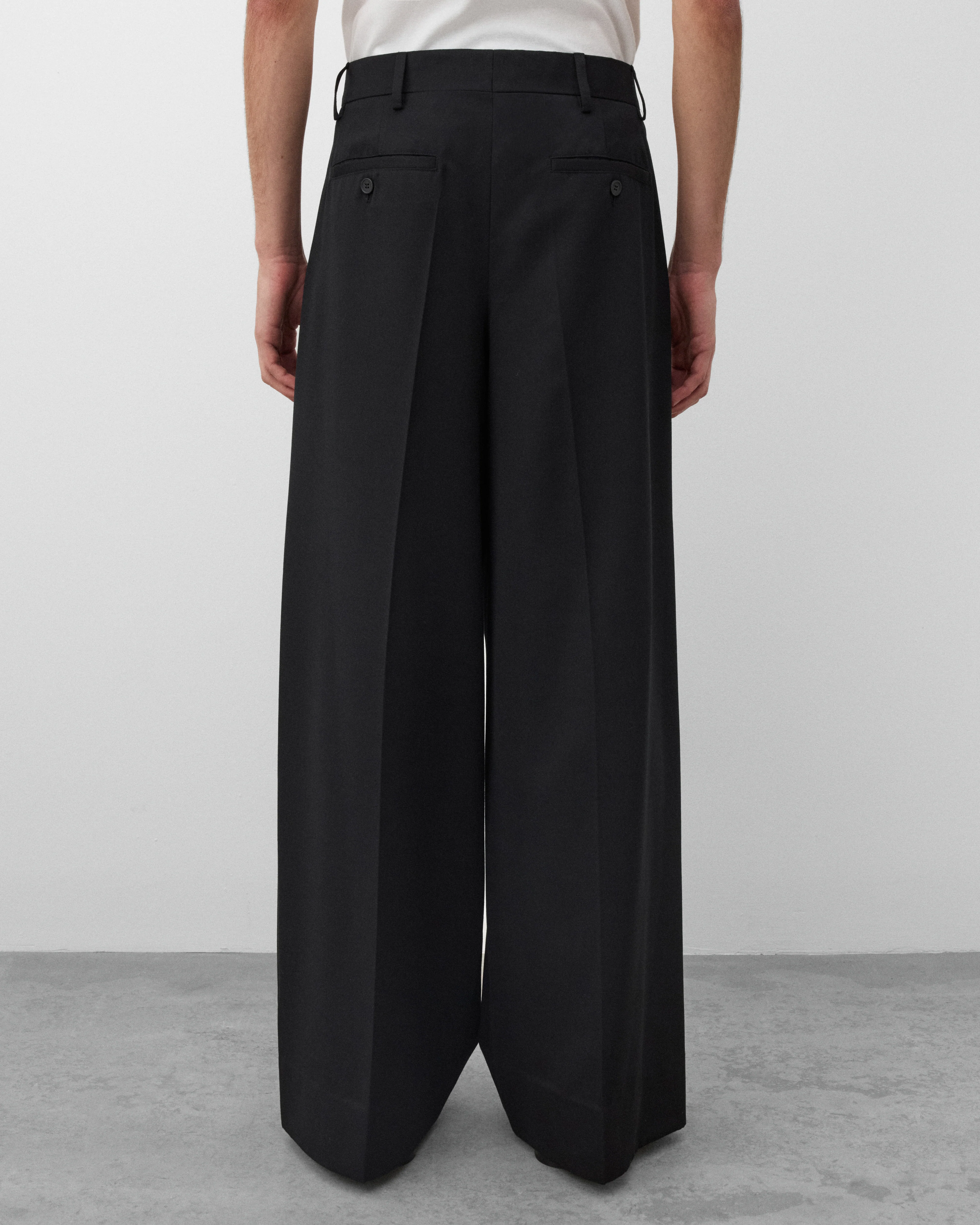 Simone Rocha - Men's Wide Leg Belt Loop Tab Trouser - (Black)