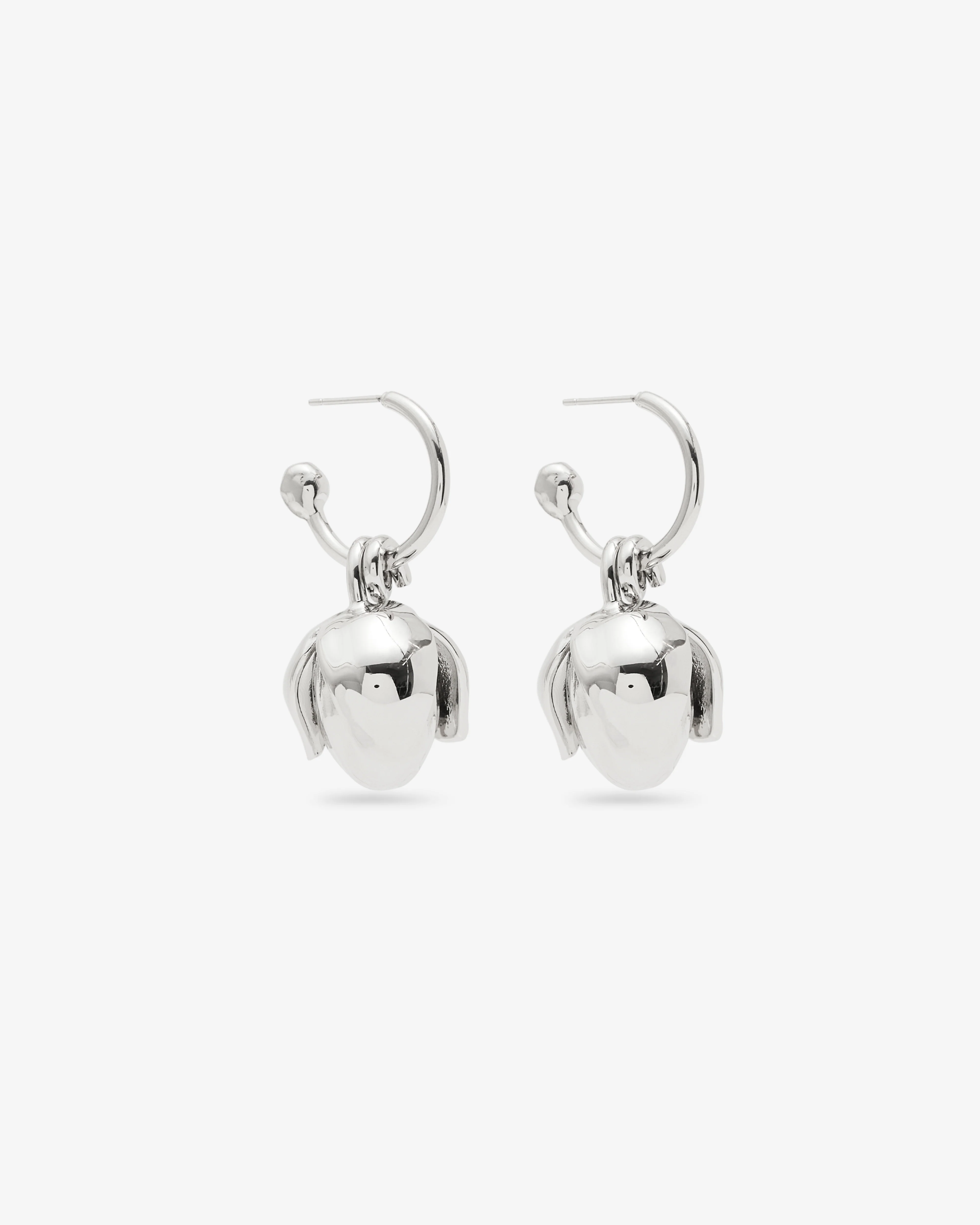 Simone Rocha - Women's Poppy Bud Hoop Earrings - (Silver)