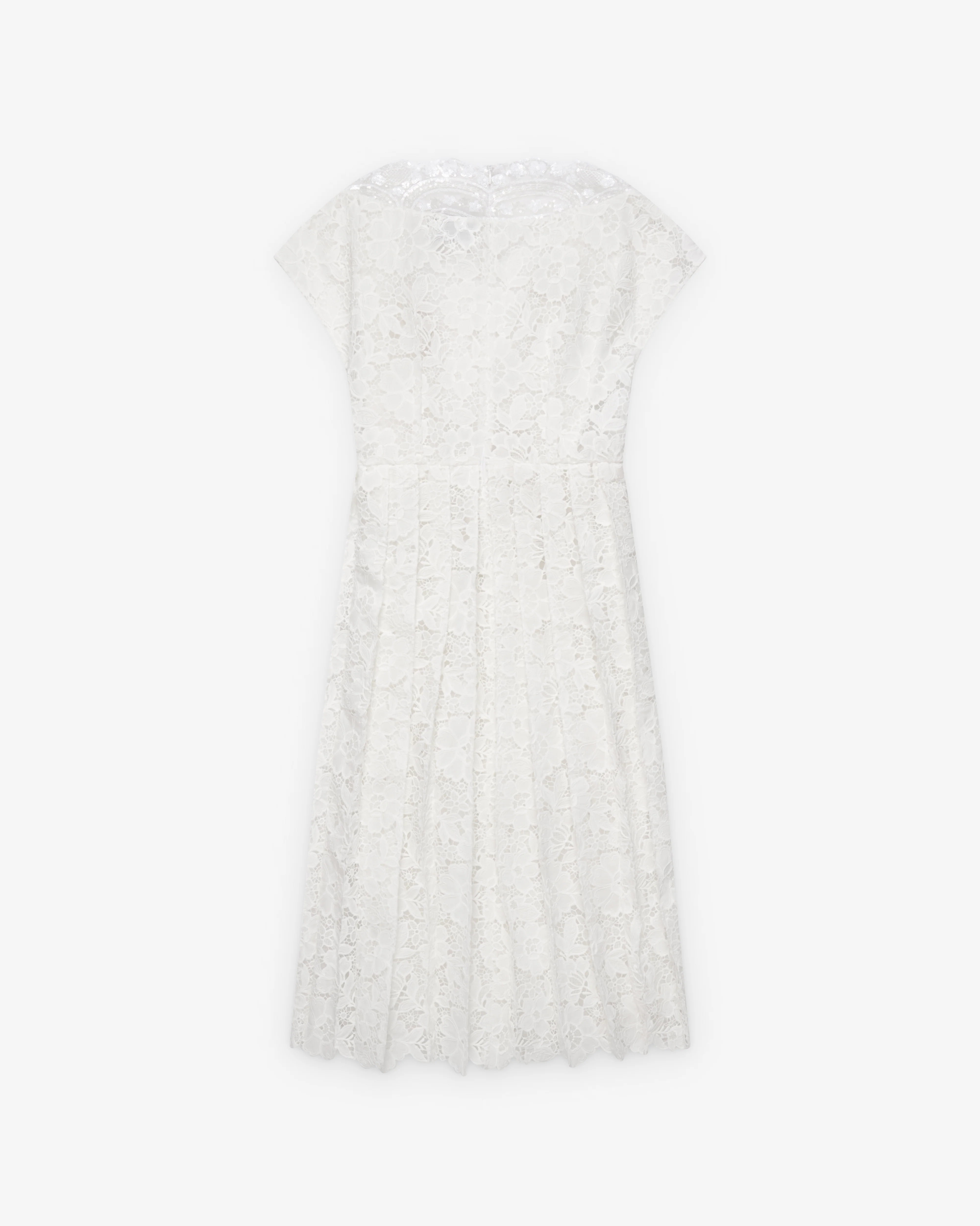 Simone Rocha - Women's Pleated Sheer Panel Flare Dress - (Ivory)