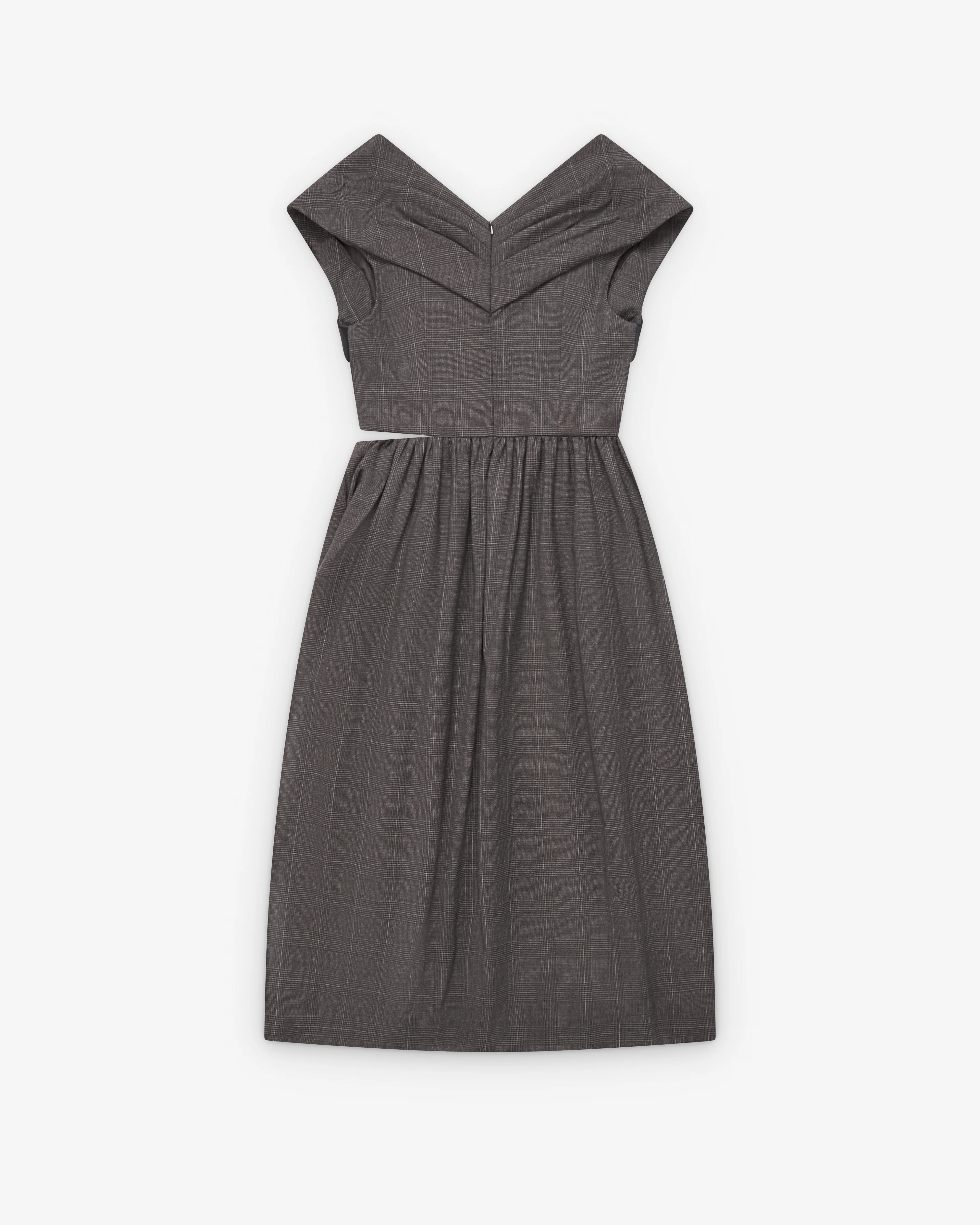 Simone Rocha - Women's Embellished Gathered Sleeve Bite Detail Flare Dress - (Peat/Jet)