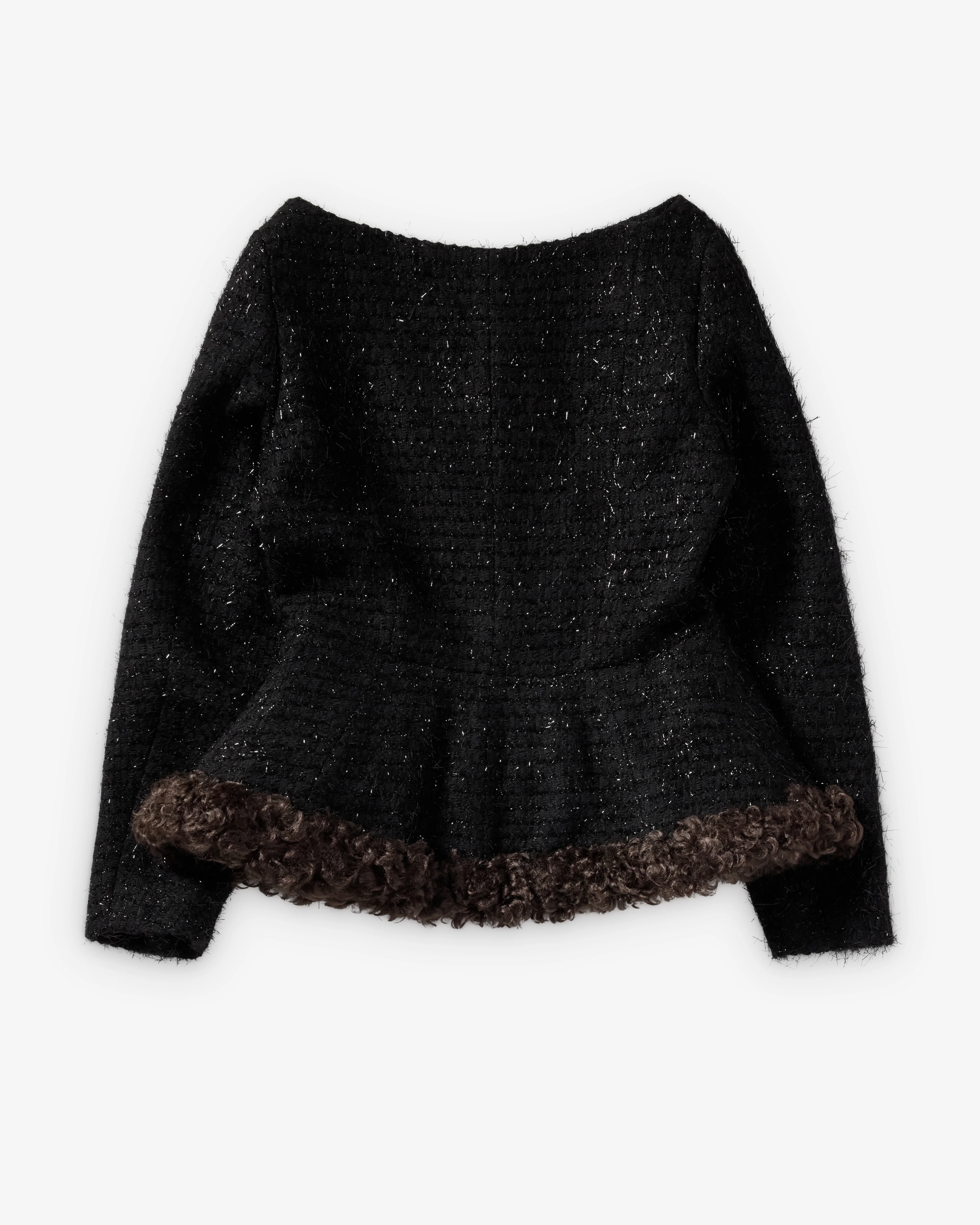 Simone Rocha - Women's Round Sculpt Faux Fur Bustle Jacket - (Black/Brown)