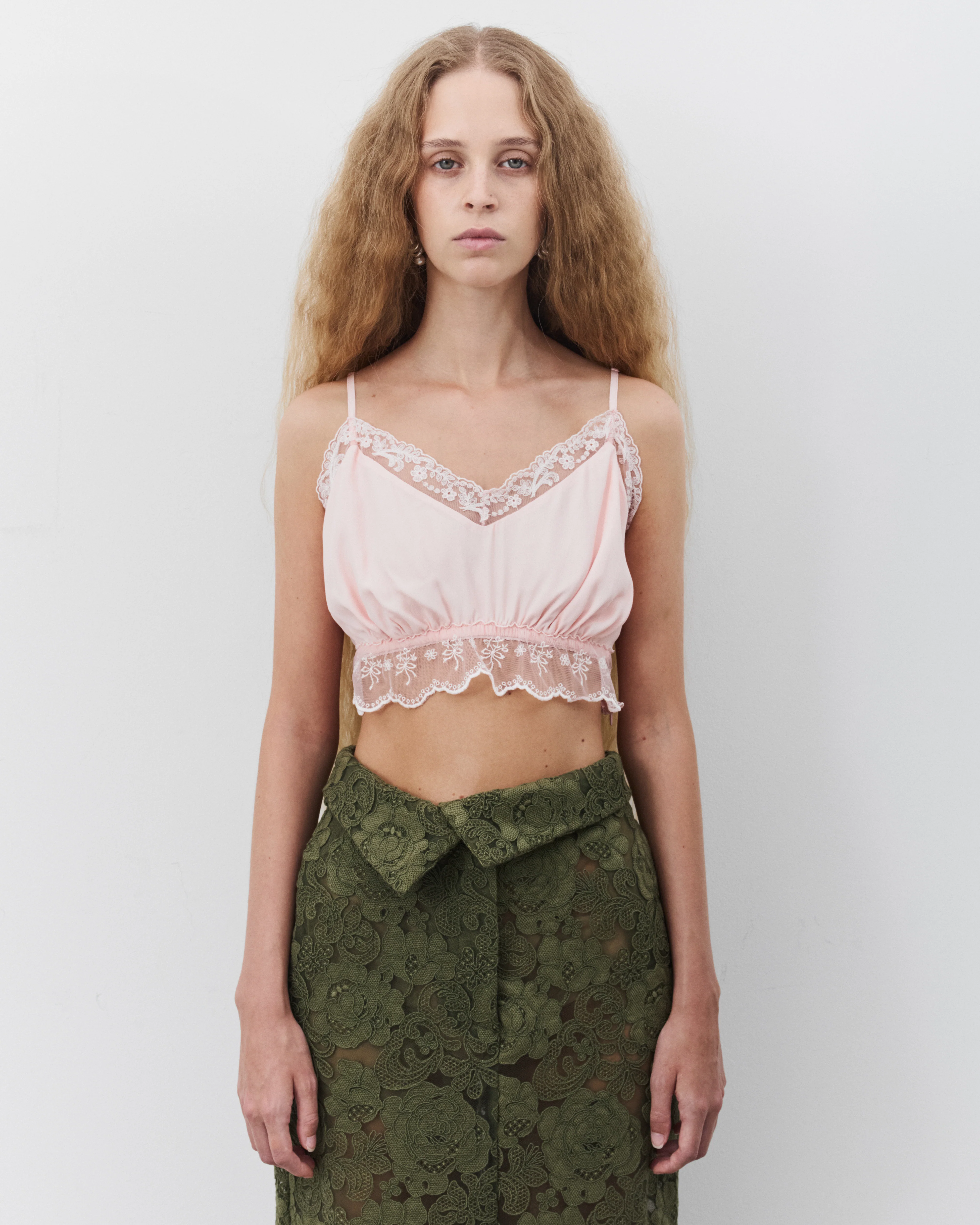 Simone Rocha - Women's Lace Trim Negligee Bralette - (Soft Pink)