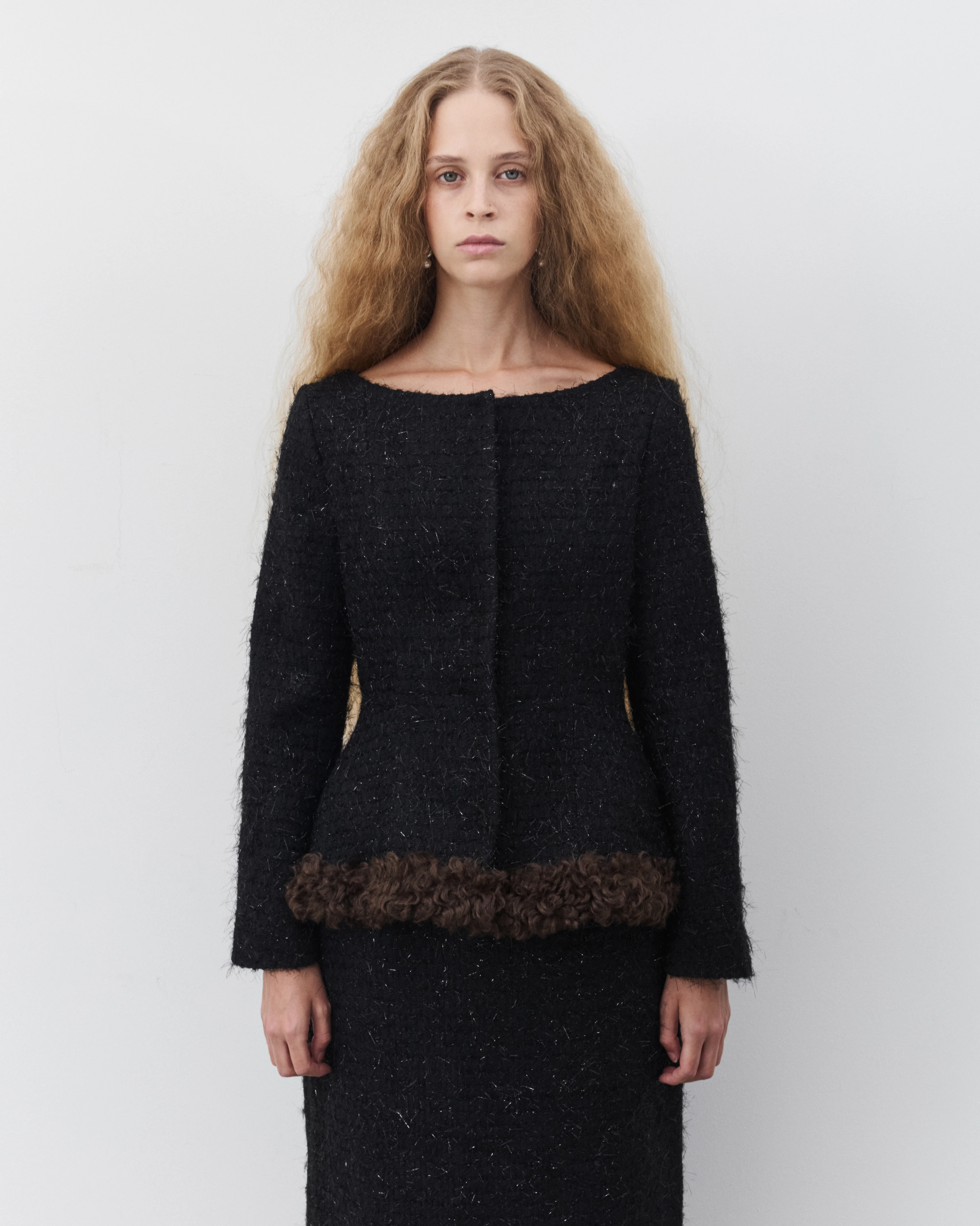 Simone Rocha - Women's Round Sculpt Faux Fur Bustle Jacket - (Black/Brown)