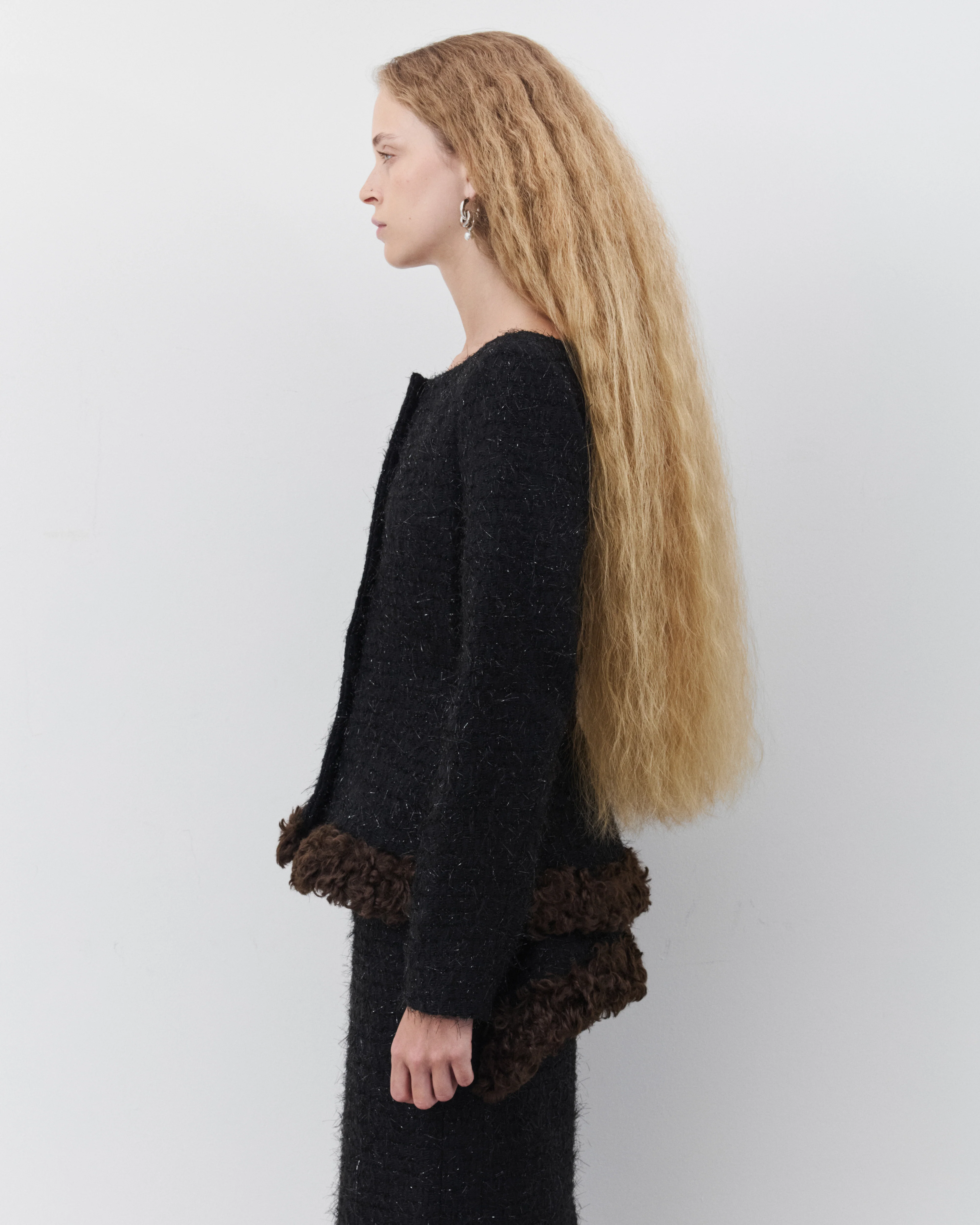Simone Rocha - Women's Round Sculpt Faux Fur Bustle Jacket - (Black/Brown)
