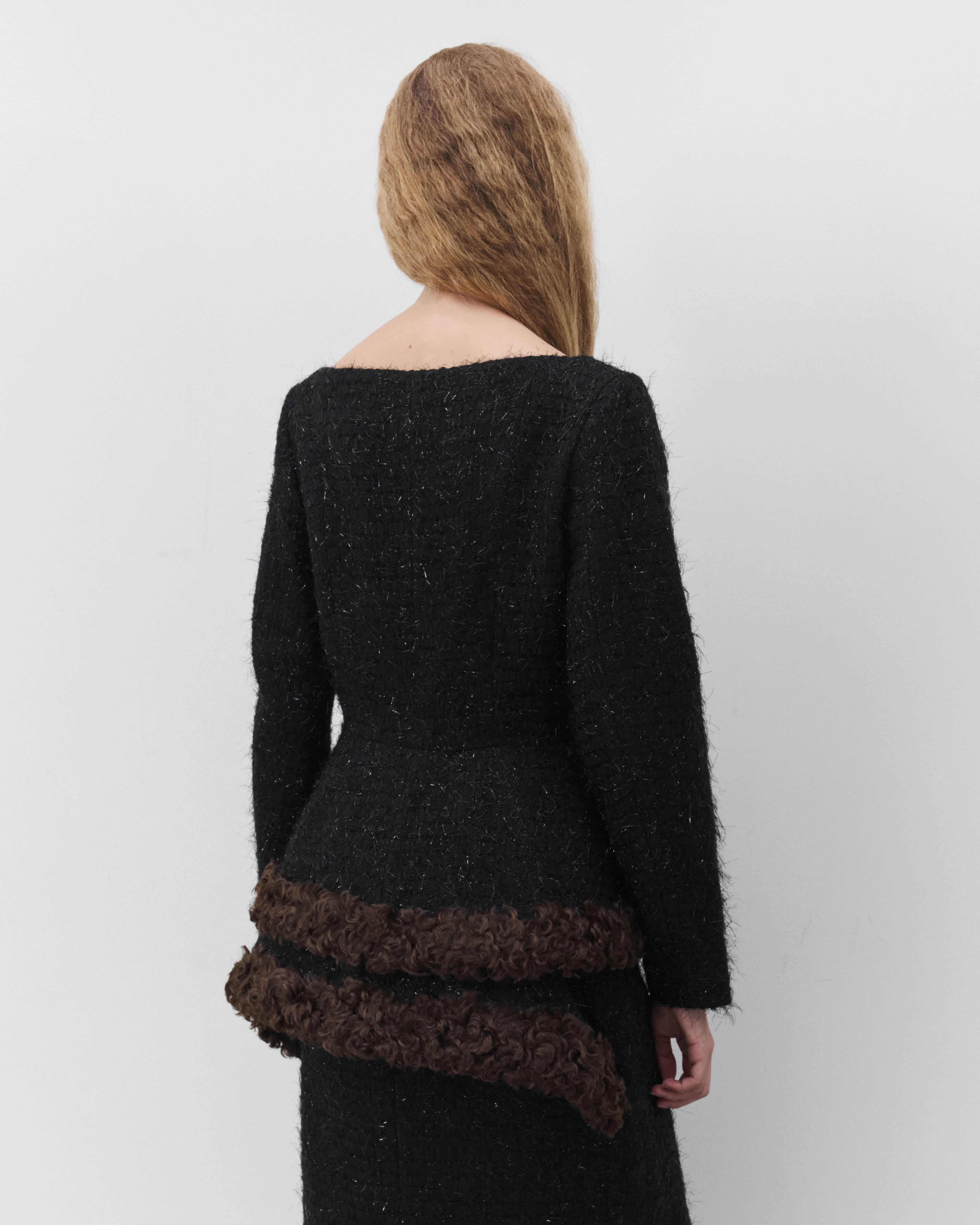 Simone Rocha - Women's Round Sculpt Faux Fur Bustle Jacket - (Black/Brown)