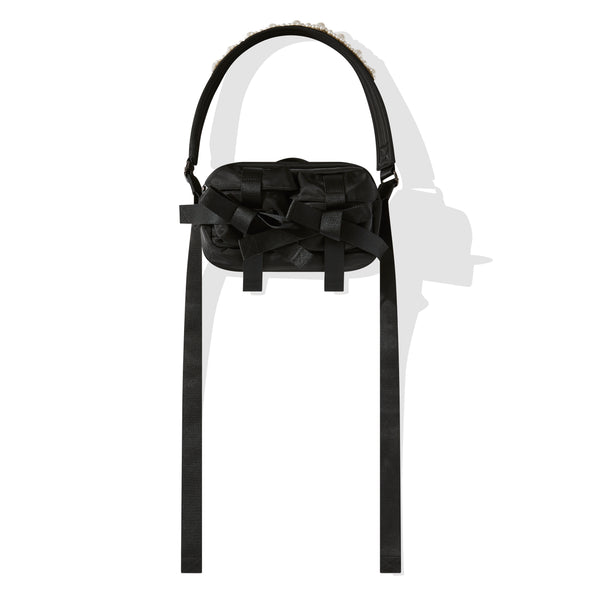 Simone Rocha - Women
s Beaded Bow Crossbody Body Bag - (Black/Pearl)