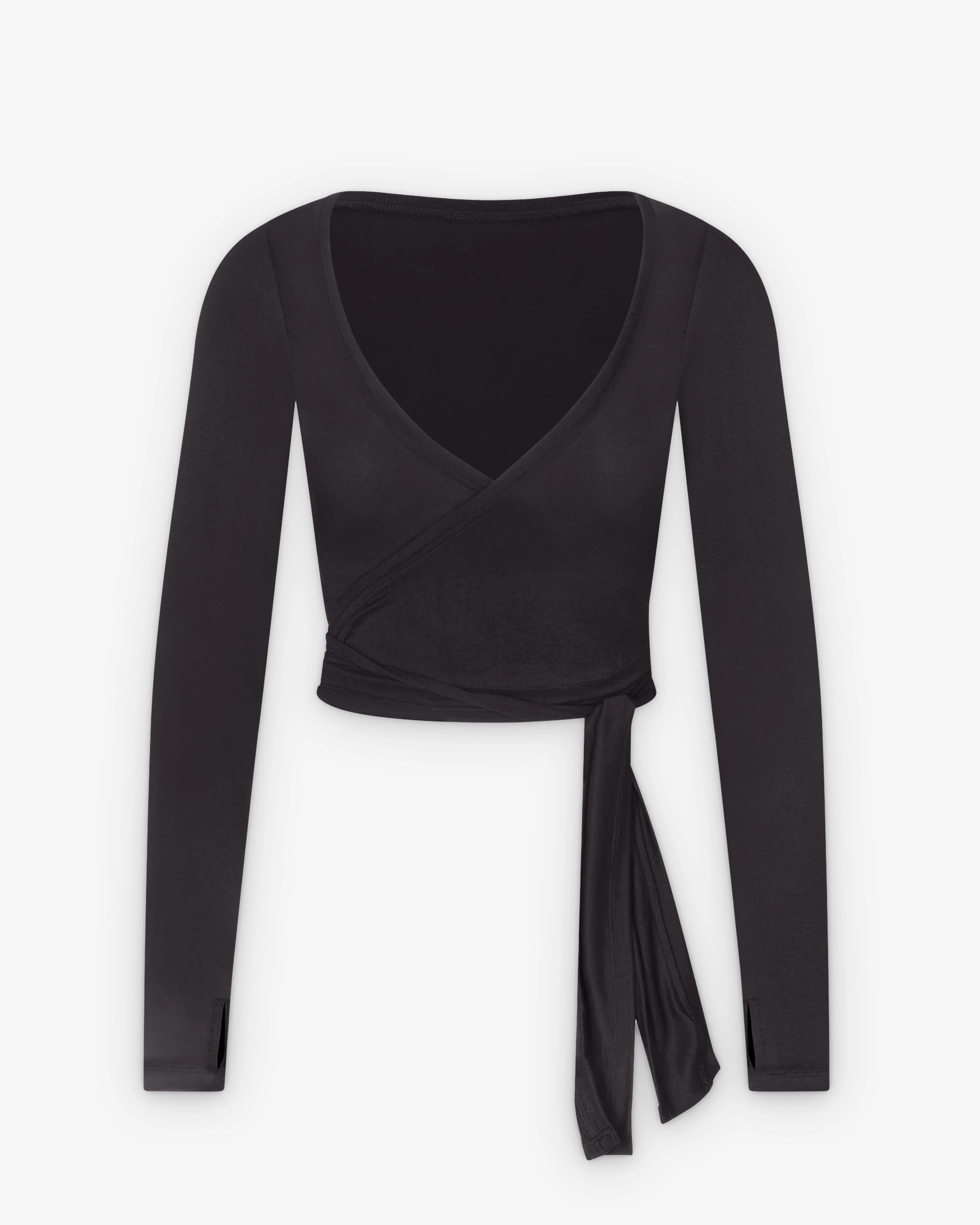 NikeSkims - Women's Stretch Knit Seamless Ls Wrap Top - (Obsidian)