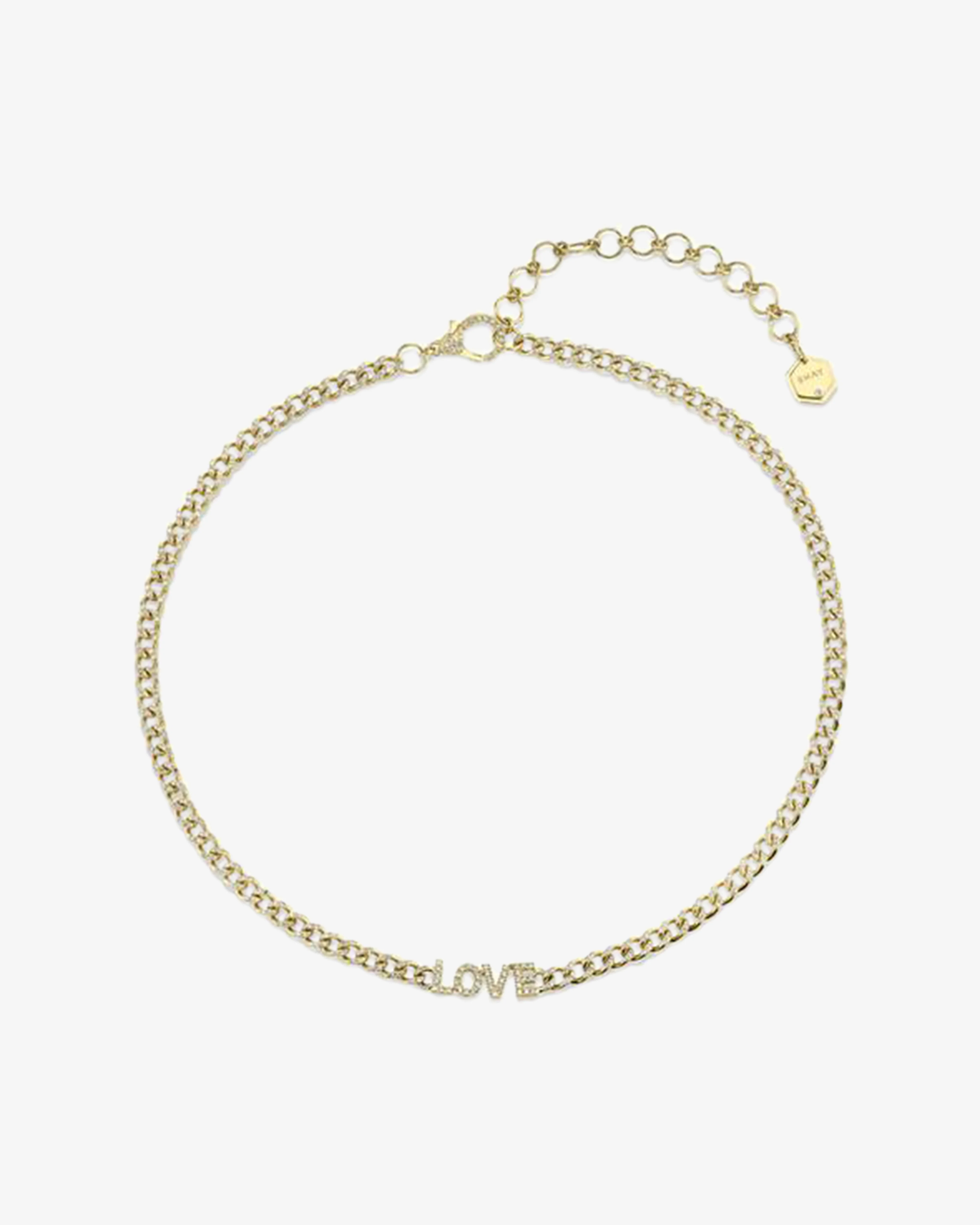 Shay - Women's Love Baby Pave Link Necklace - (Yellow Gold)