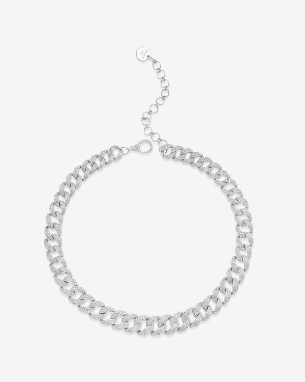 Shay - Women
s Geo Link Choker - (White Gold)