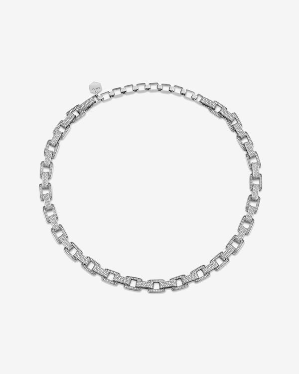 Shay - Women
s Deco Link Necklace - (White Gold)