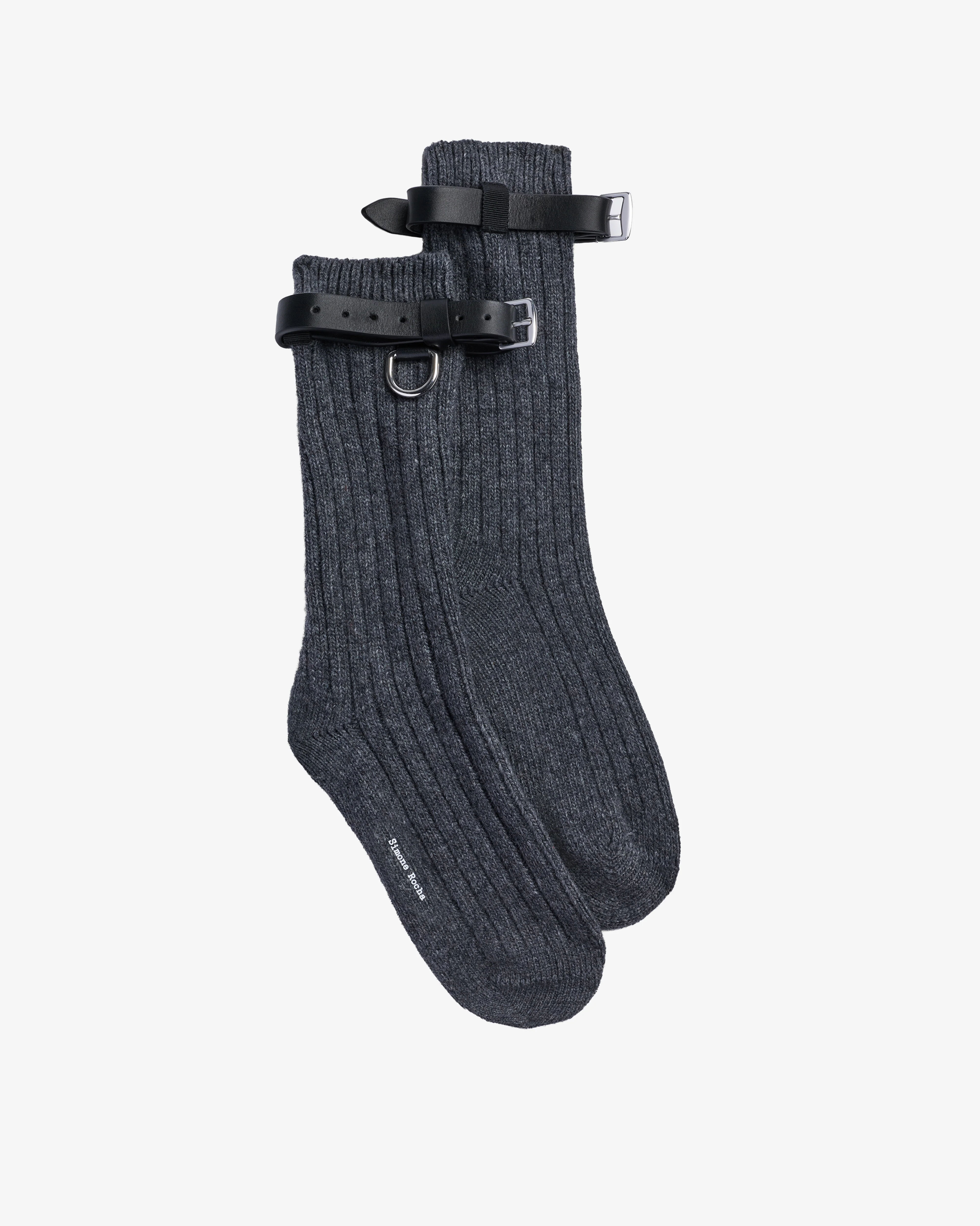 Simone Rocha - Women's Chunky Wool Ankle Socks - (Dark Grey)