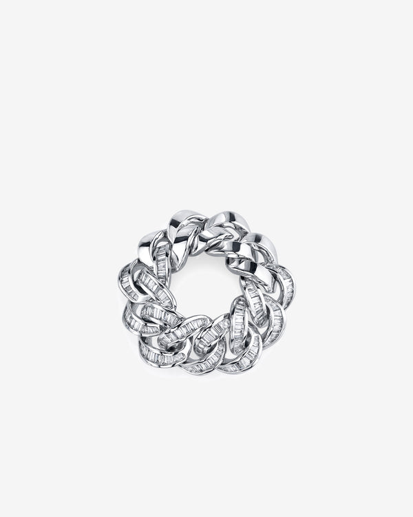 Shay - Women
s Partial Baguette Essential Link Ring - (White Gold)