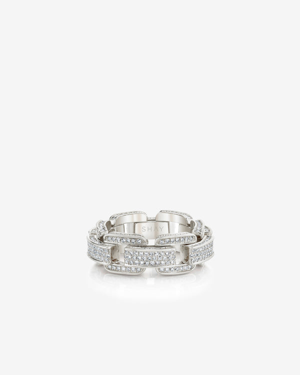 Shay - Women
s Deco Link Ring - (White Gold)