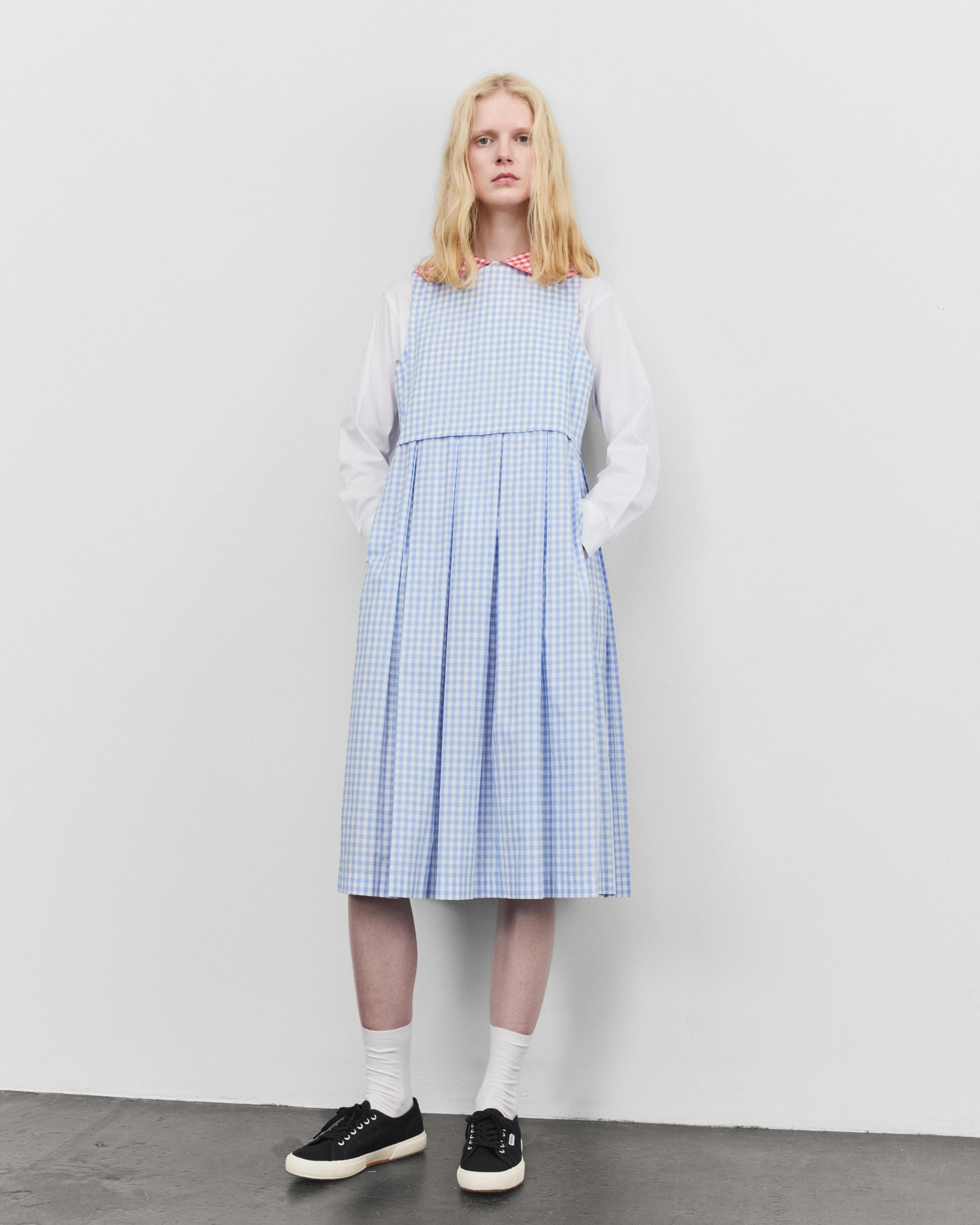 Tao - Women's Gingham Dress - (Blue/White)