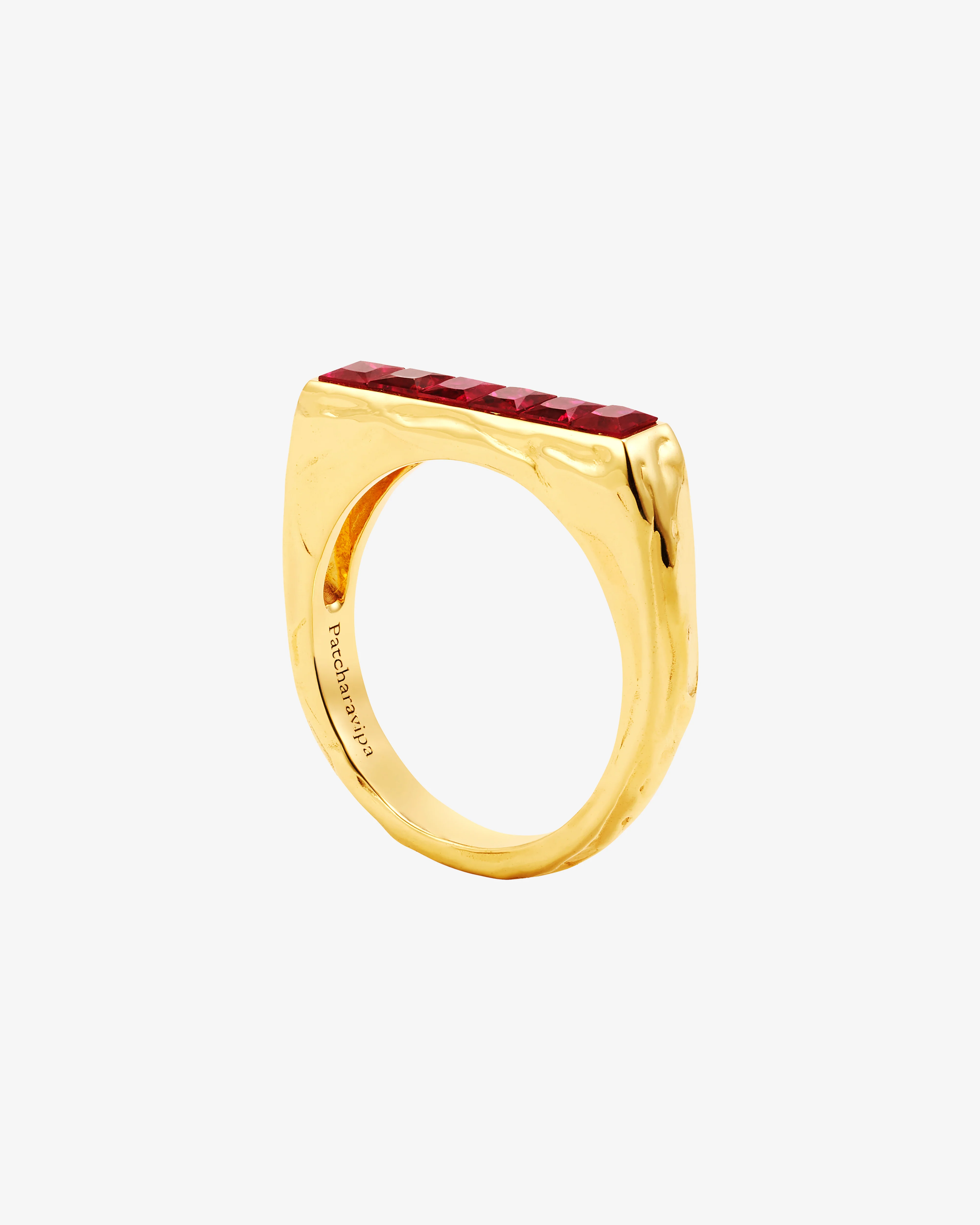 Patcharavipa - Women's Ruby Track Ring - (Yellow Gold)