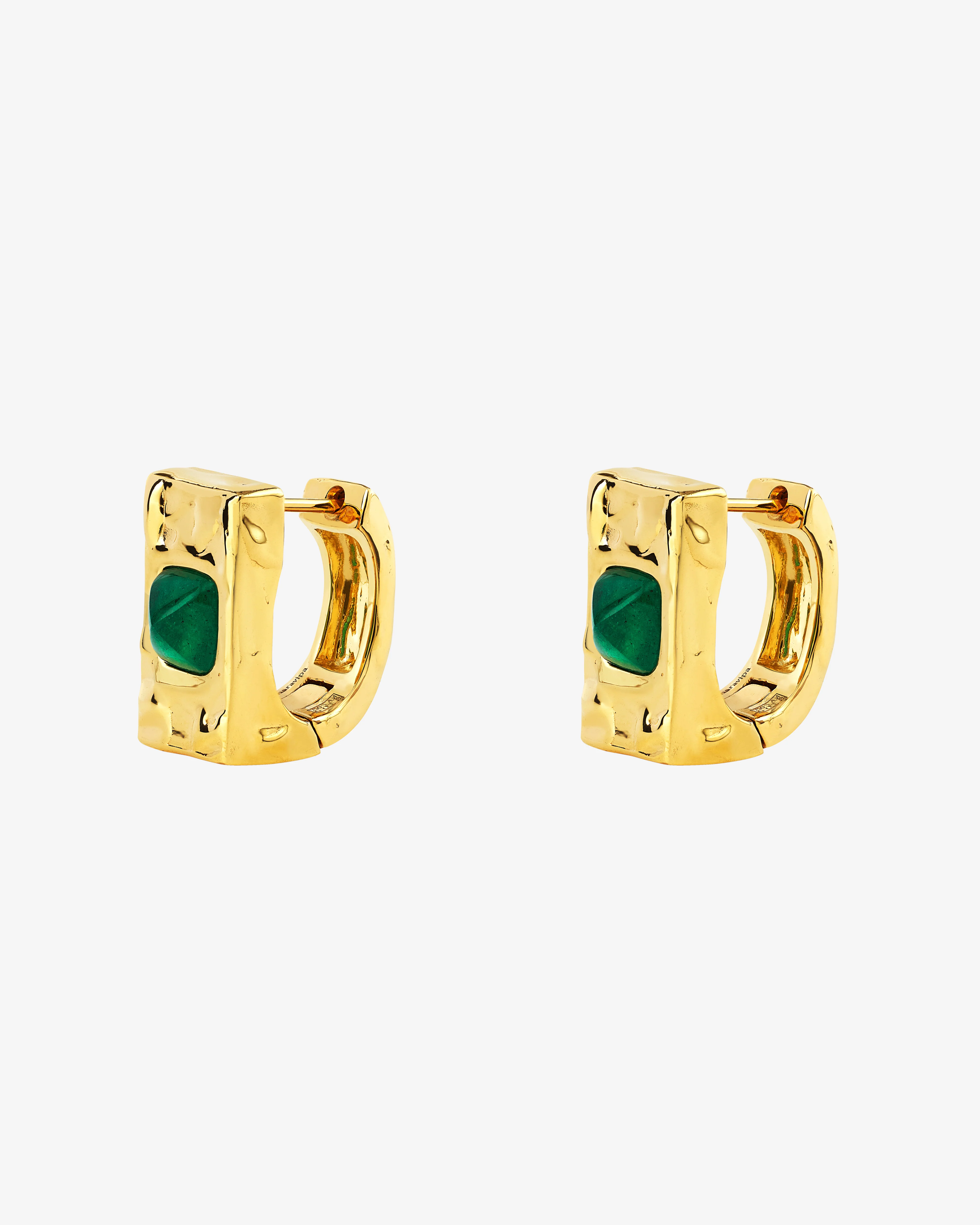 Patcharavipa - Women's Sugar Green Earrings - (Yellow Gold)