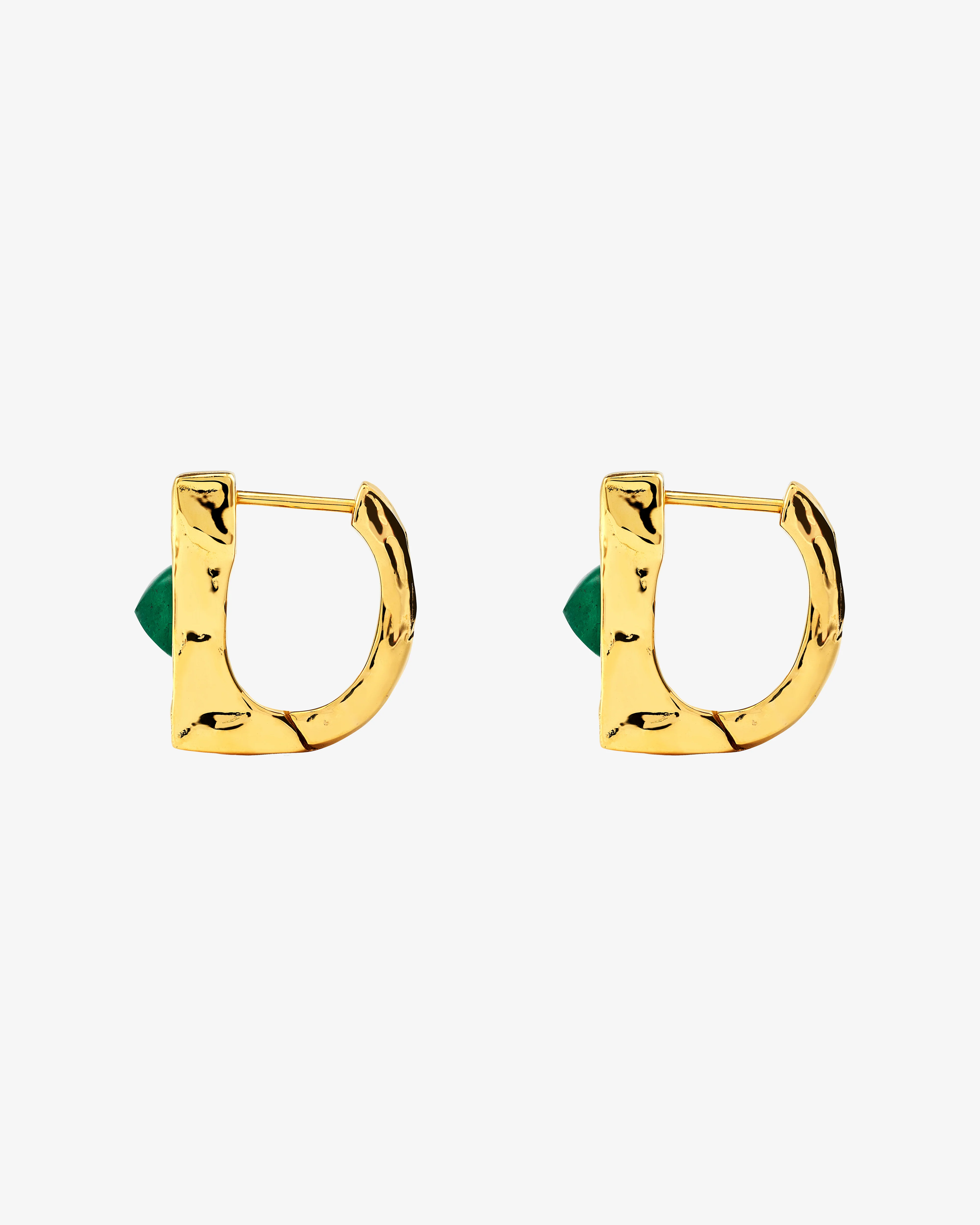 Patcharavipa - Women's Sugar Green Earrings - (Yellow Gold)