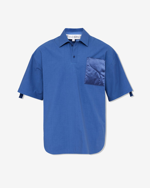 JW Anderson - Men
s Quilted Pocket Polo Top - (Light Indigo)