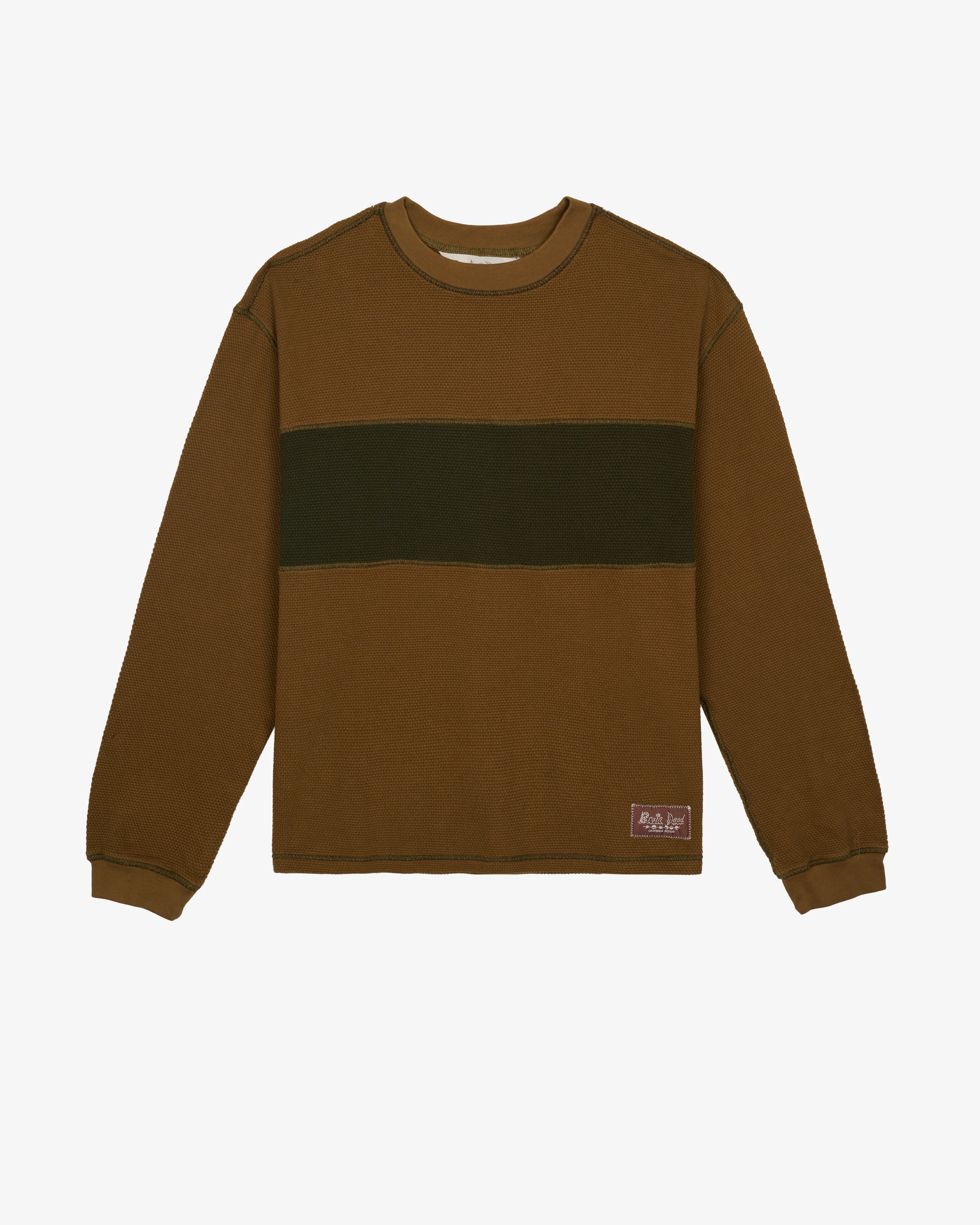 Brain Dead - Men's Thermal Long Sleeve Tee - (Olive)