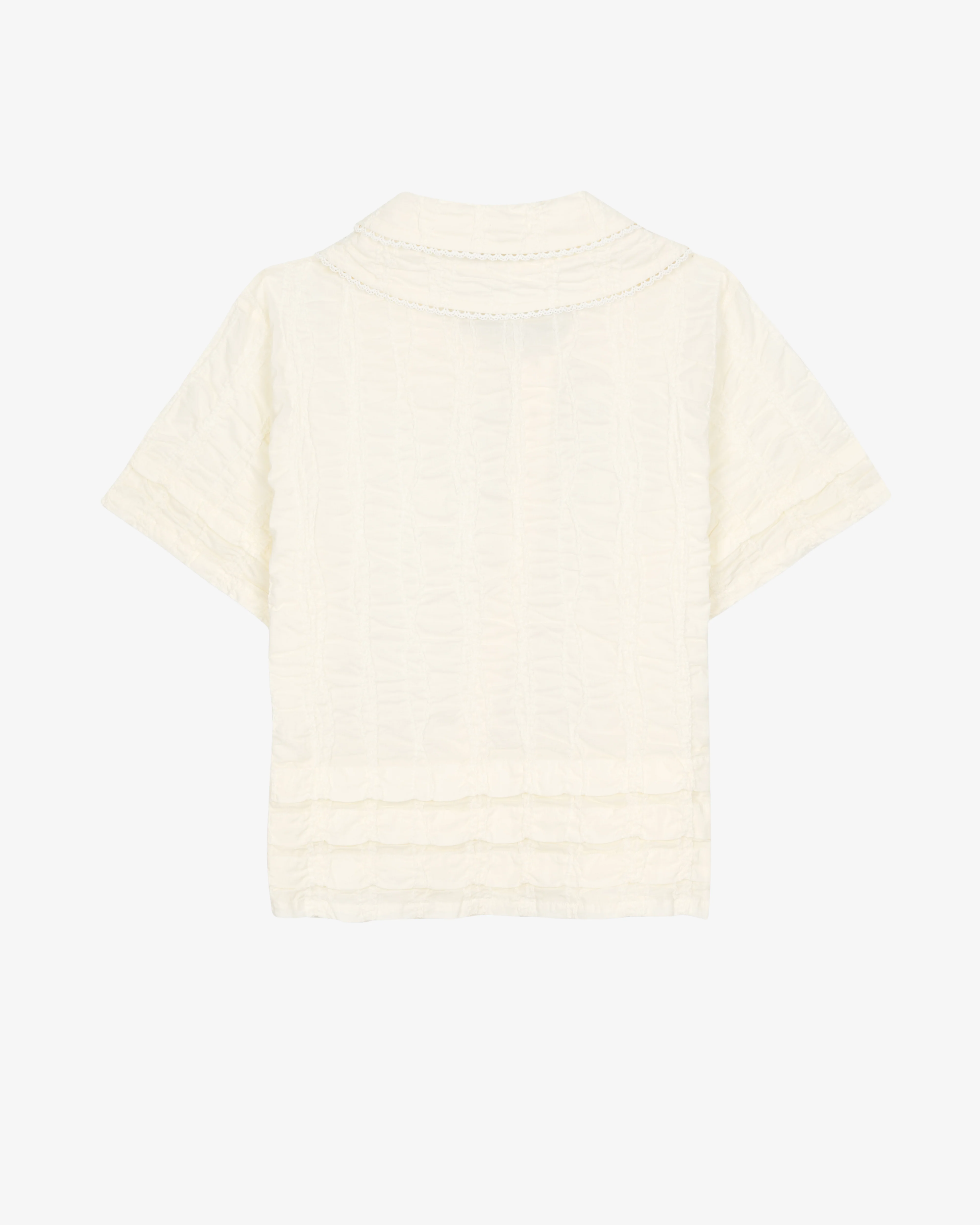 Brain Dead - Women's Twisted Seersucker Button Up Shirt - (Cream)
