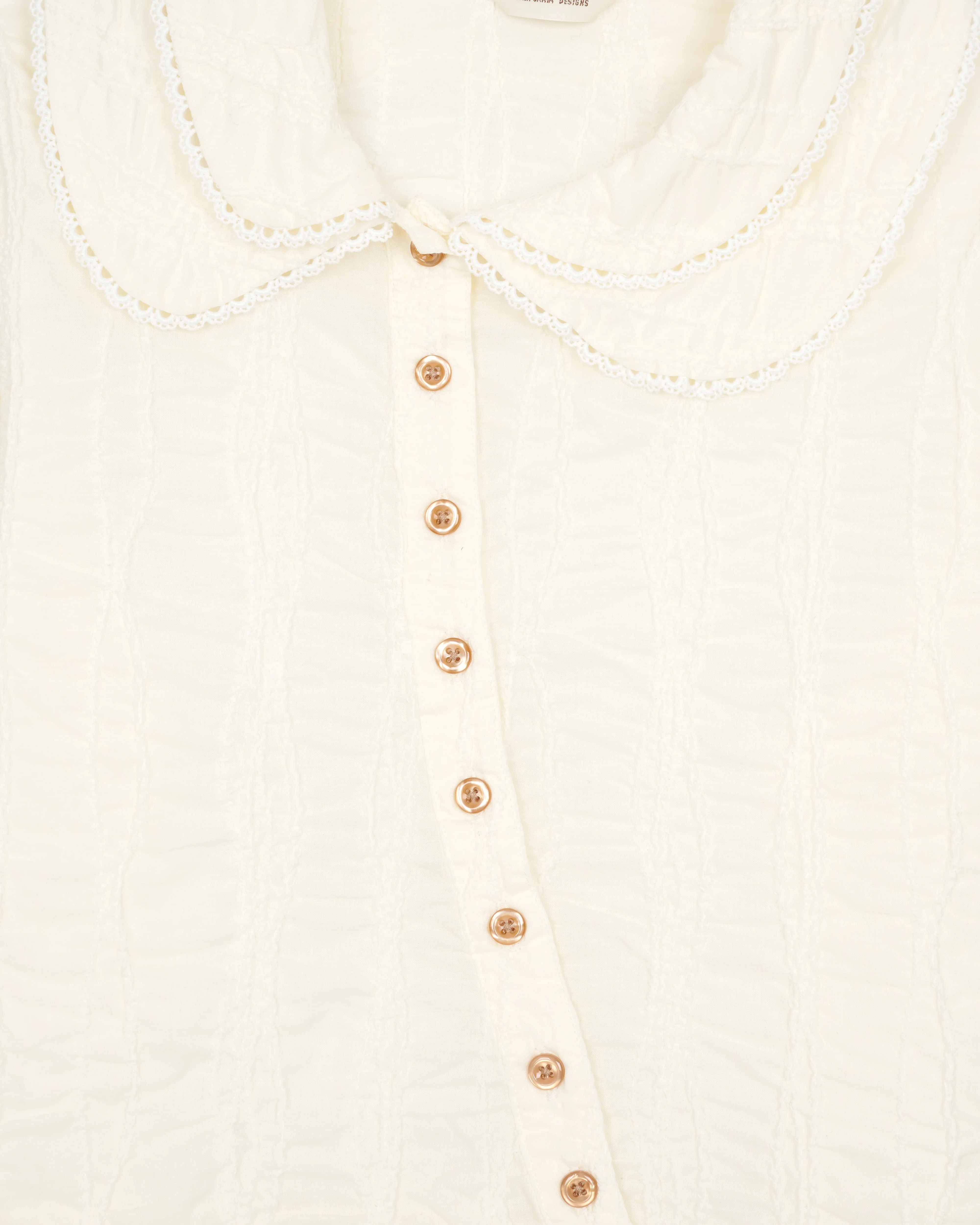 Brain Dead - Women's Twisted Seersucker Button Up Shirt - (Cream)