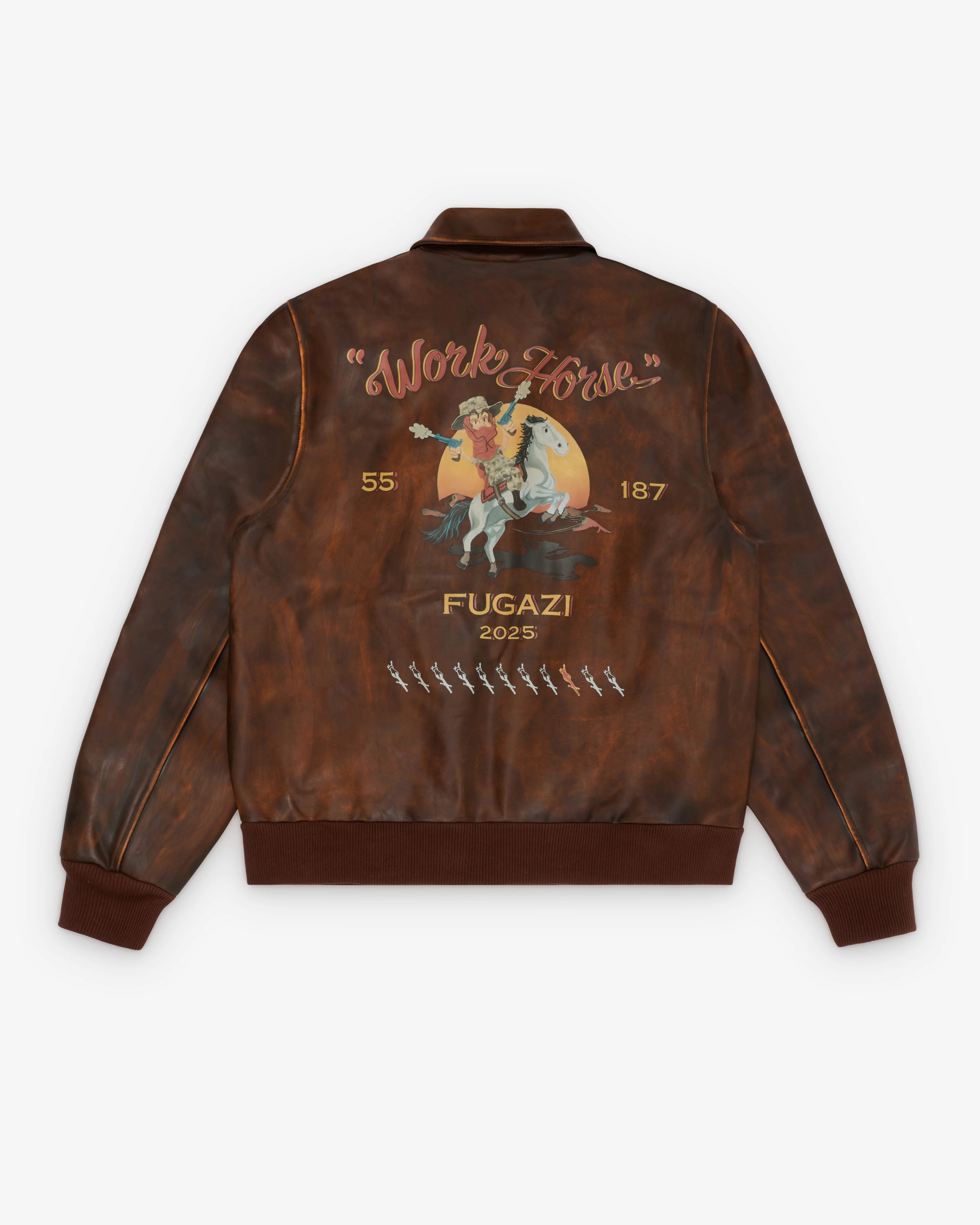 Fugazi - Men's Sheepskin Bomber - (Brown)