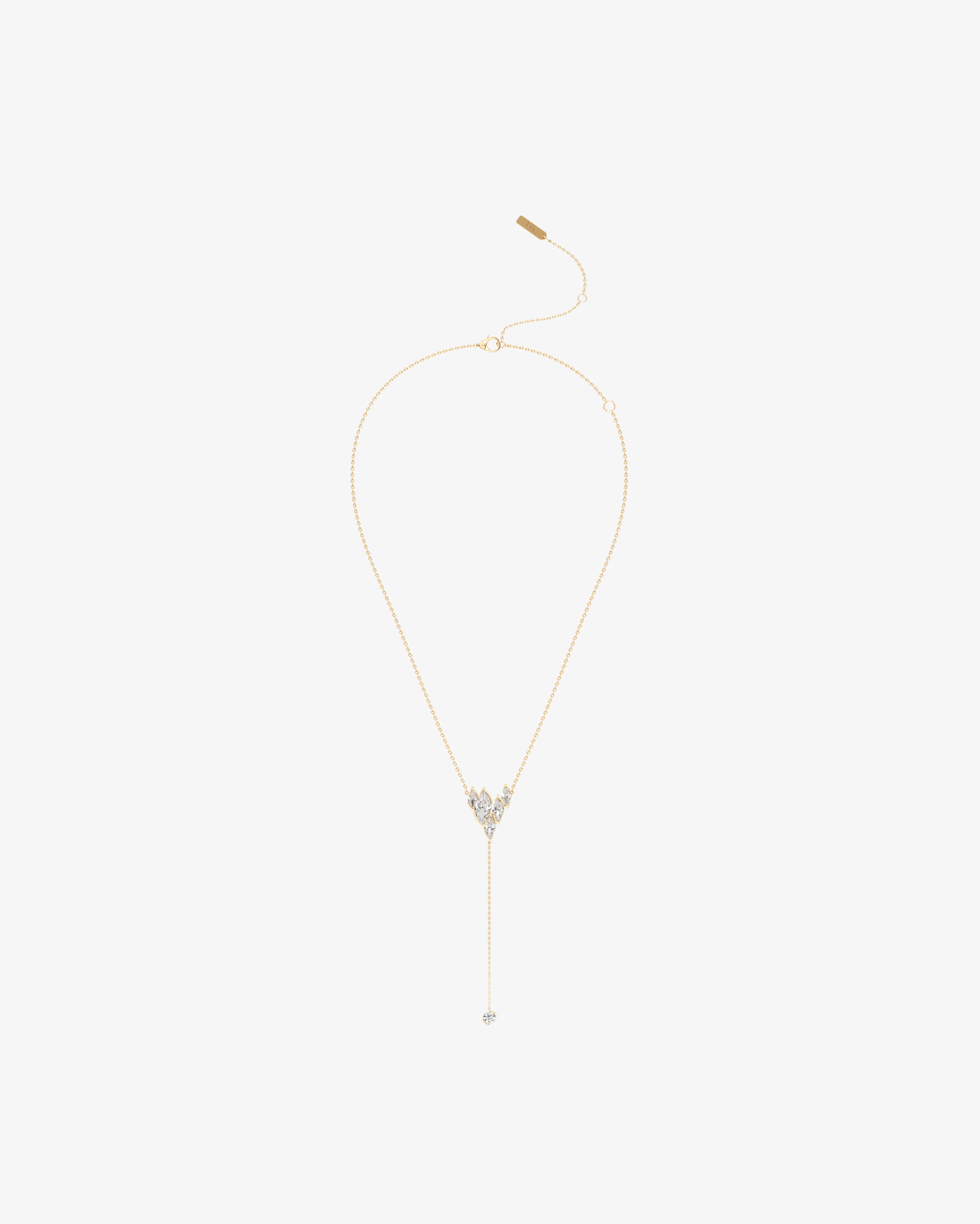 Unsaid - Women's Flame Diamond Lariat Necklace - (Yellow Gold)